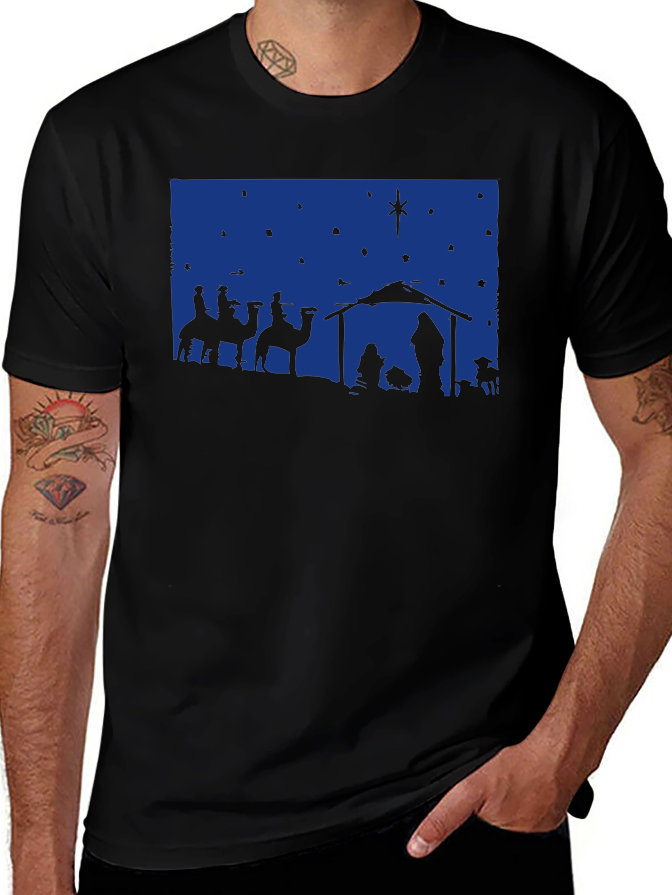 Nativity Scene Graphic Tee - Christmas T-Shirt