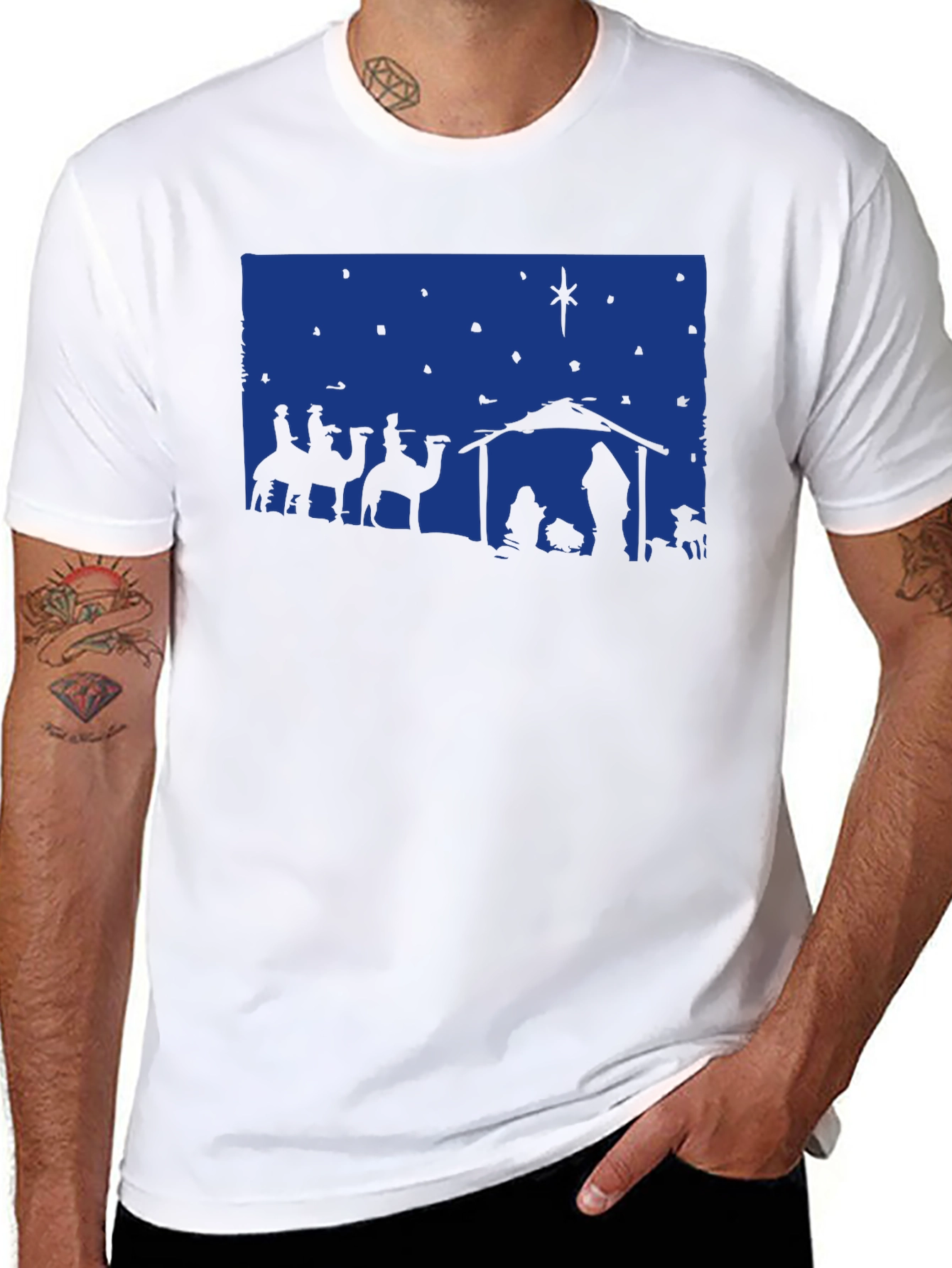 Nativity Scene Graphic Tee - Christmas T-Shirt