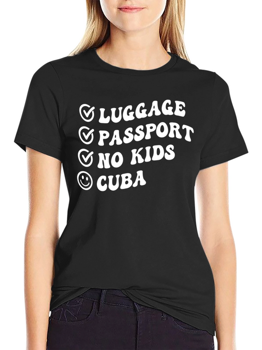 Cuba Checklist Graphic Tee - Black Travel Shirt