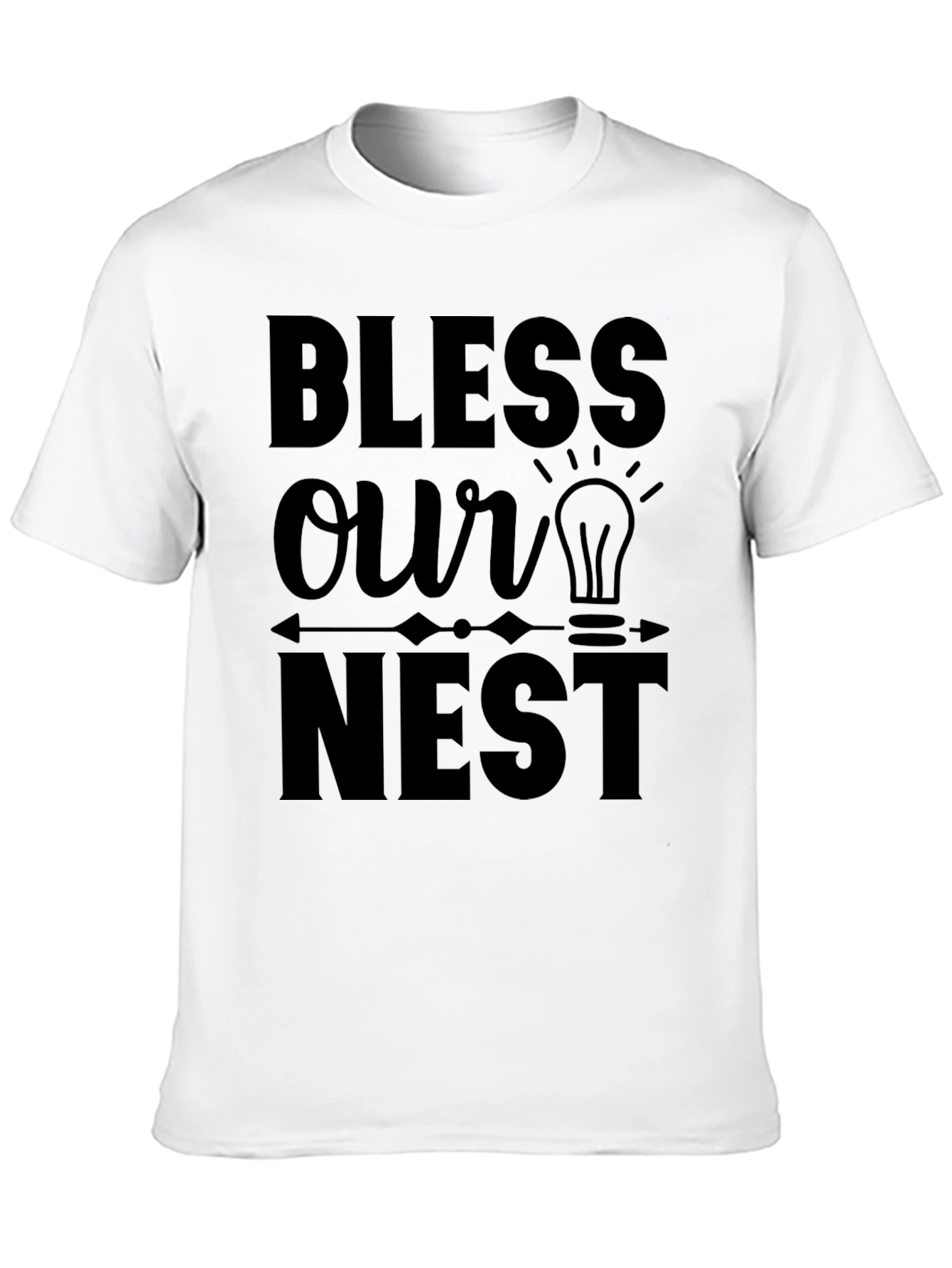 Bless Our Nest Graphic Print Black T-Shirt