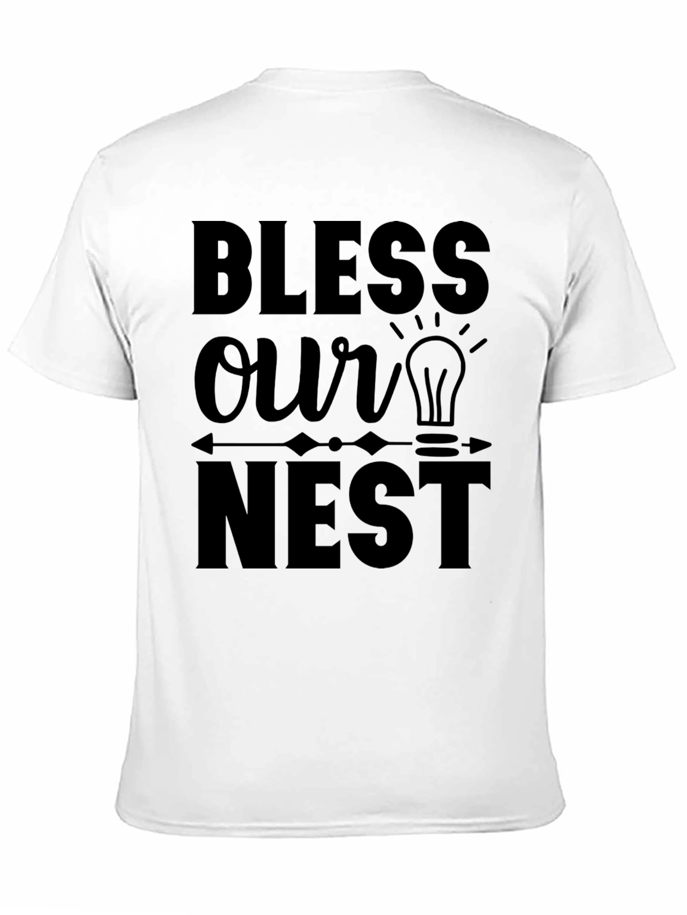 Bless Our Nest Graphic Print Black T-Shirt