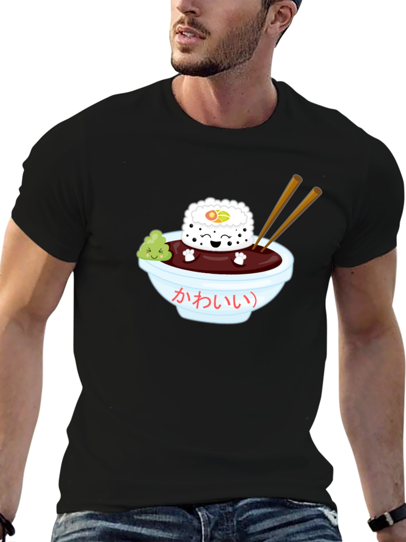Sushi Kawaii T-Shirt - Unisex Black Tee