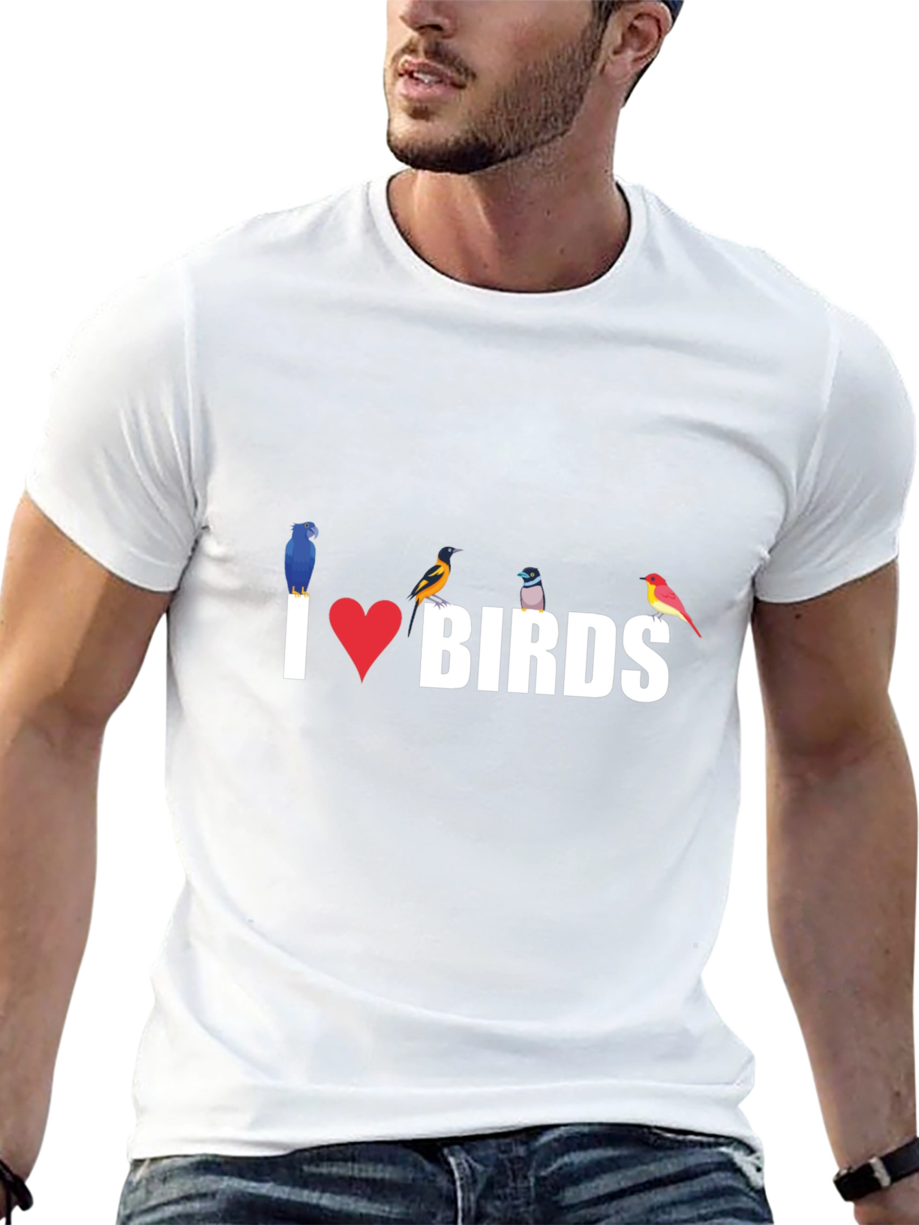 I Heart Birds Graphic Tee - Black