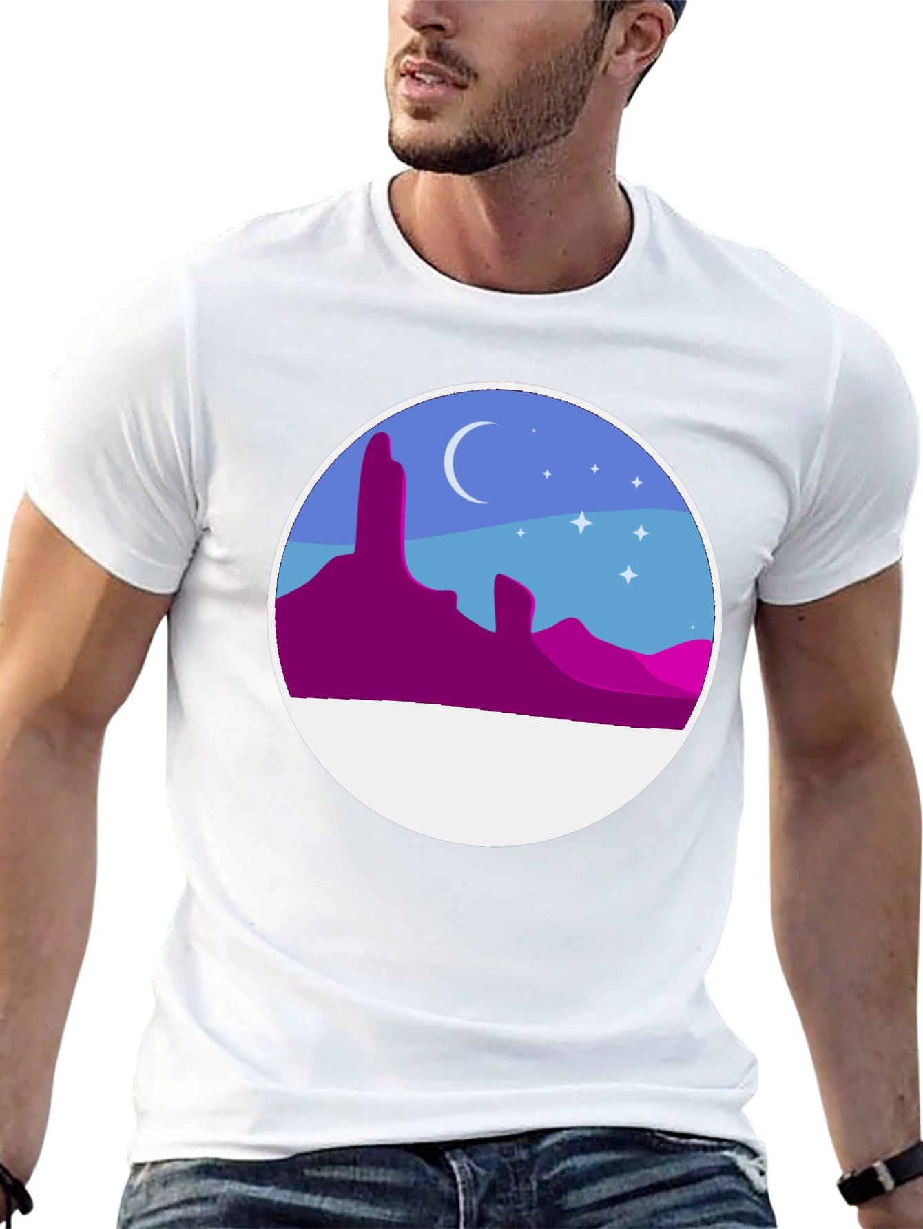 Desert Night T-Shirt - Artistic Graphic Tee