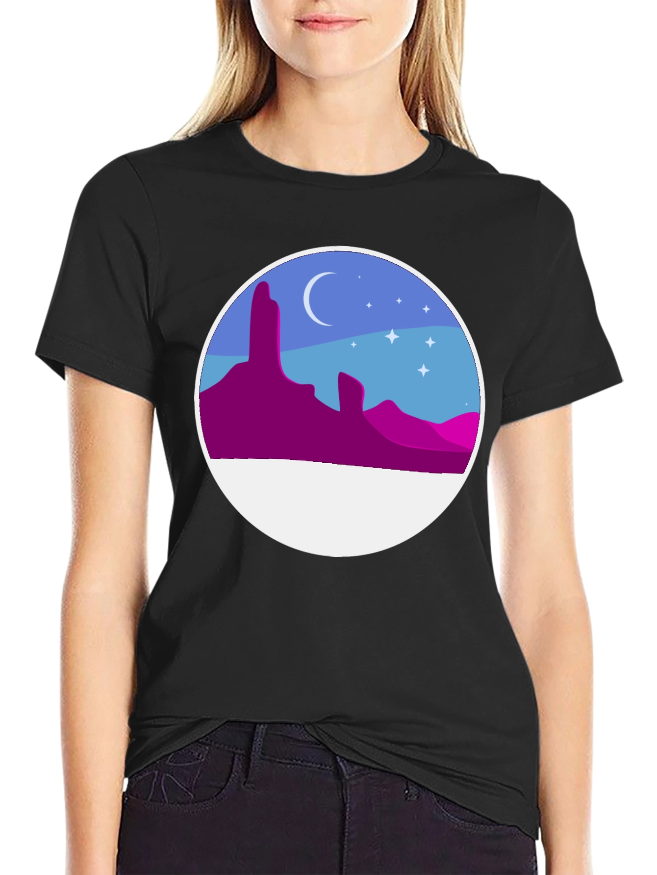 Desert Night T-Shirt - Artistic Graphic Tee