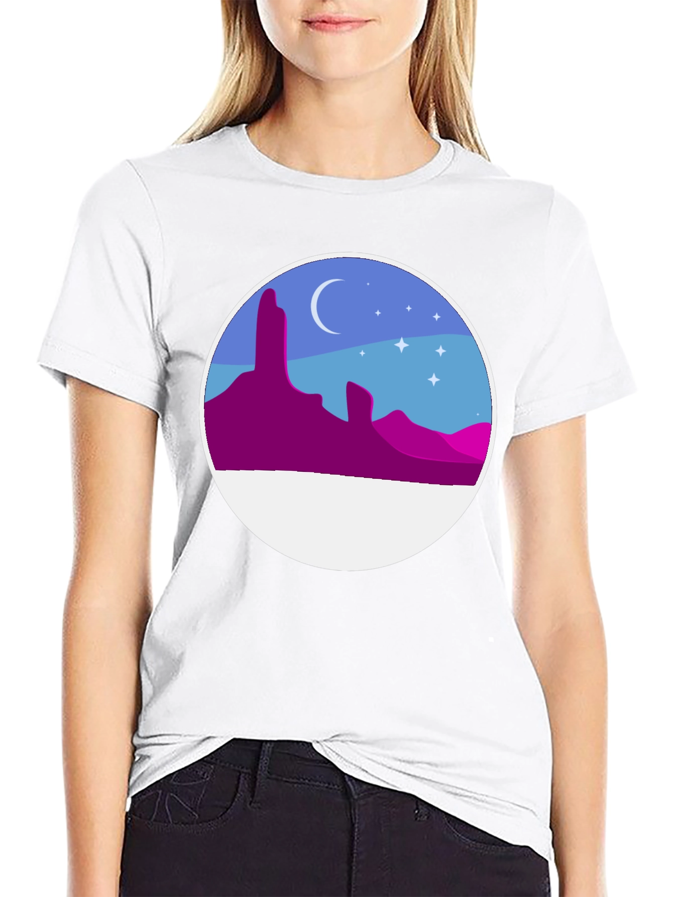 Desert Night T-Shirt - Artistic Graphic Tee