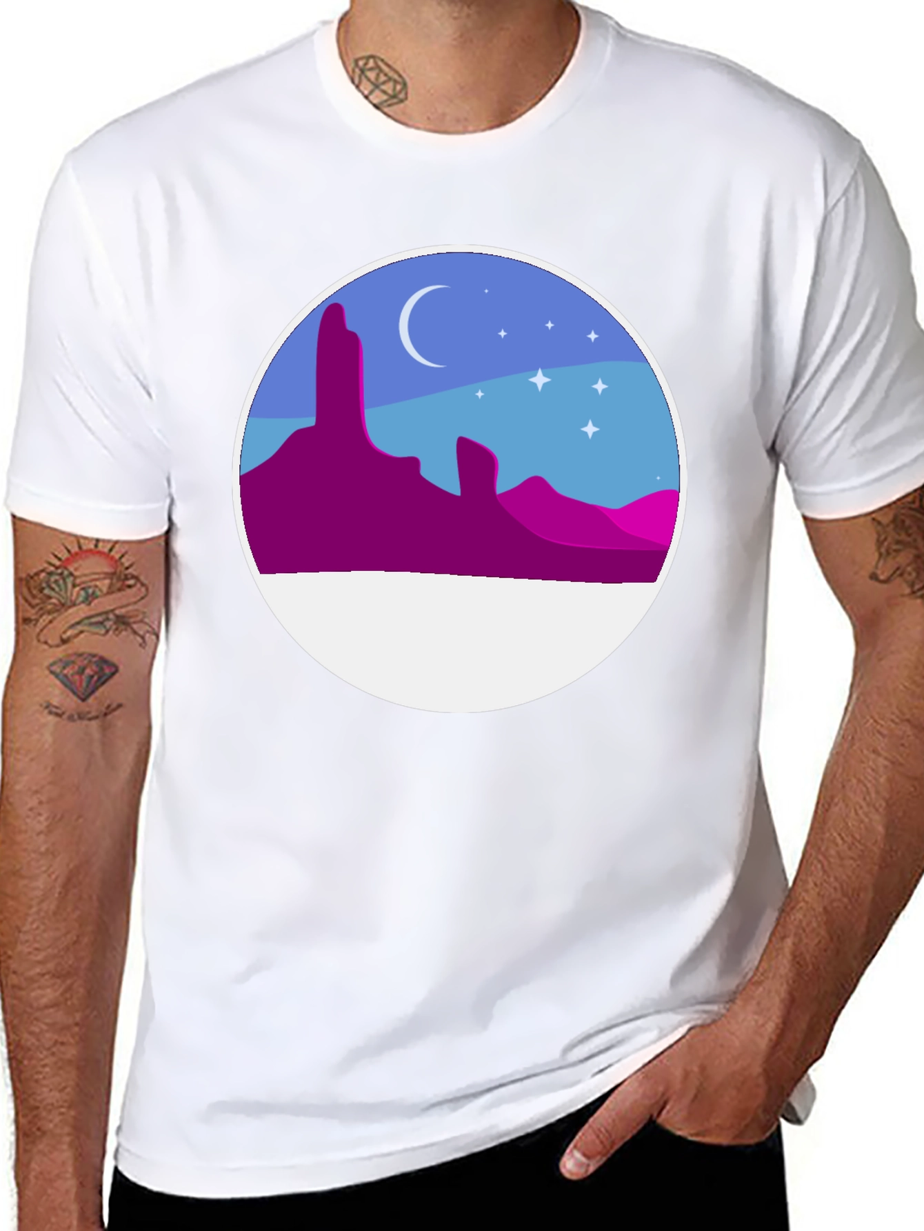 Desert Night T-Shirt - Artistic Graphic Tee
