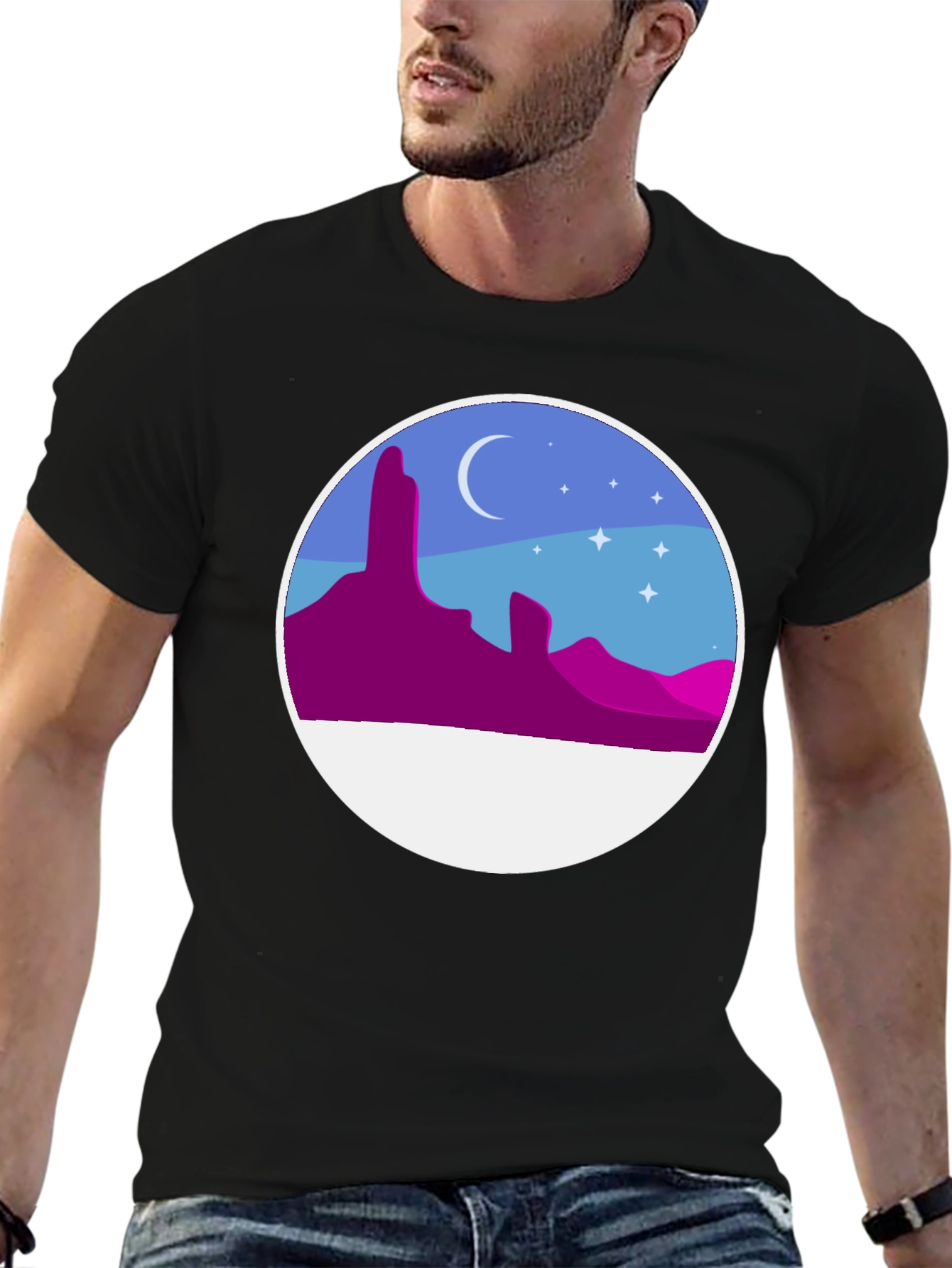 Desert Night T-Shirt - Artistic Graphic Tee