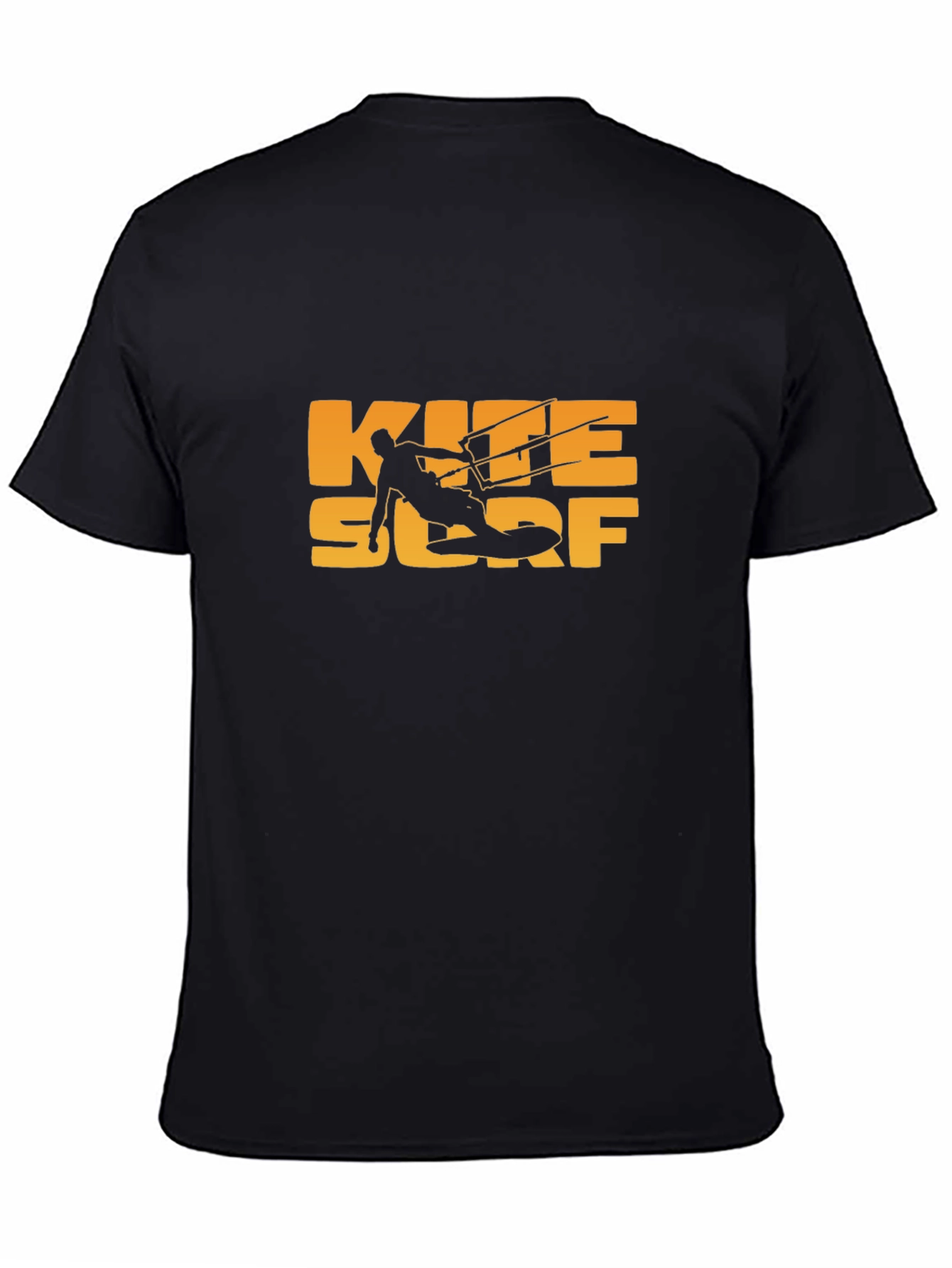 Kite Surf Graphic Tee - Black Cotton T-Shirt