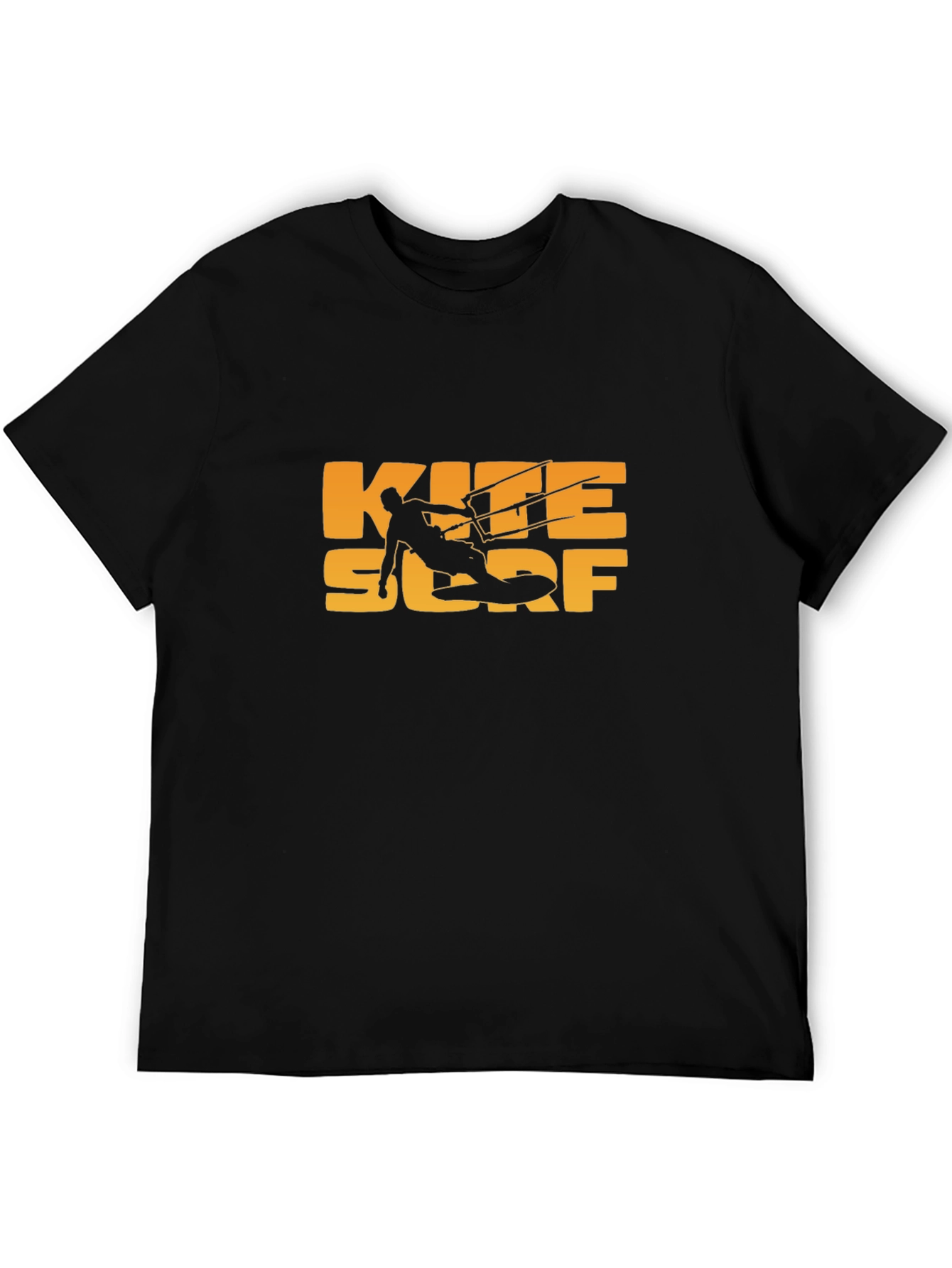 Kite Surf Graphic Tee - Black Cotton T-Shirt
