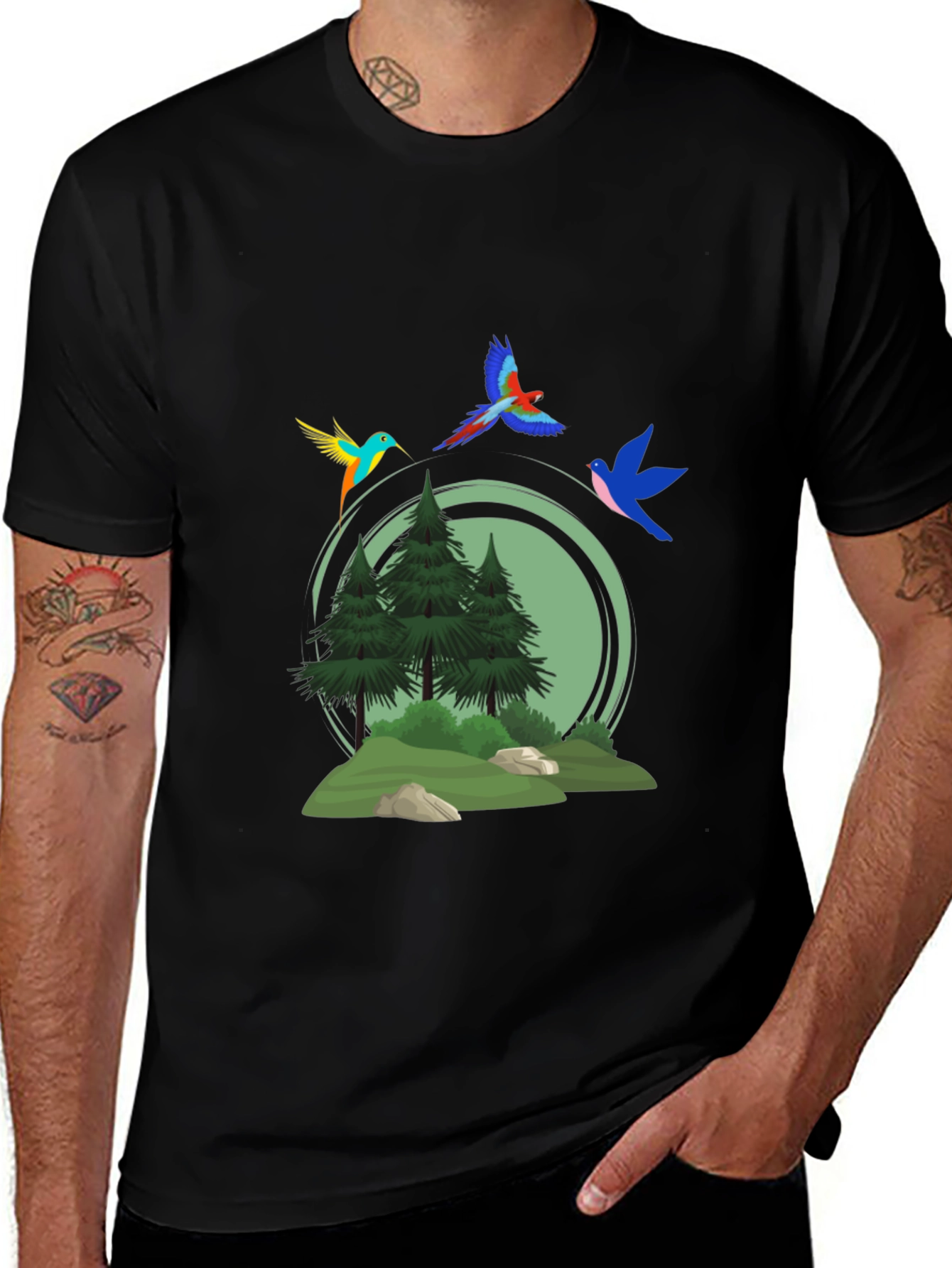 Nature Birds Graphic T-Shirt