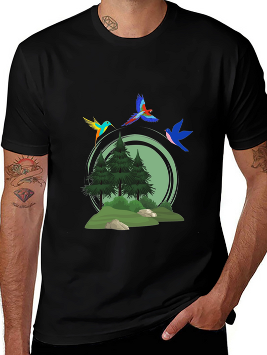 Nature Birds Graphic T-Shirt