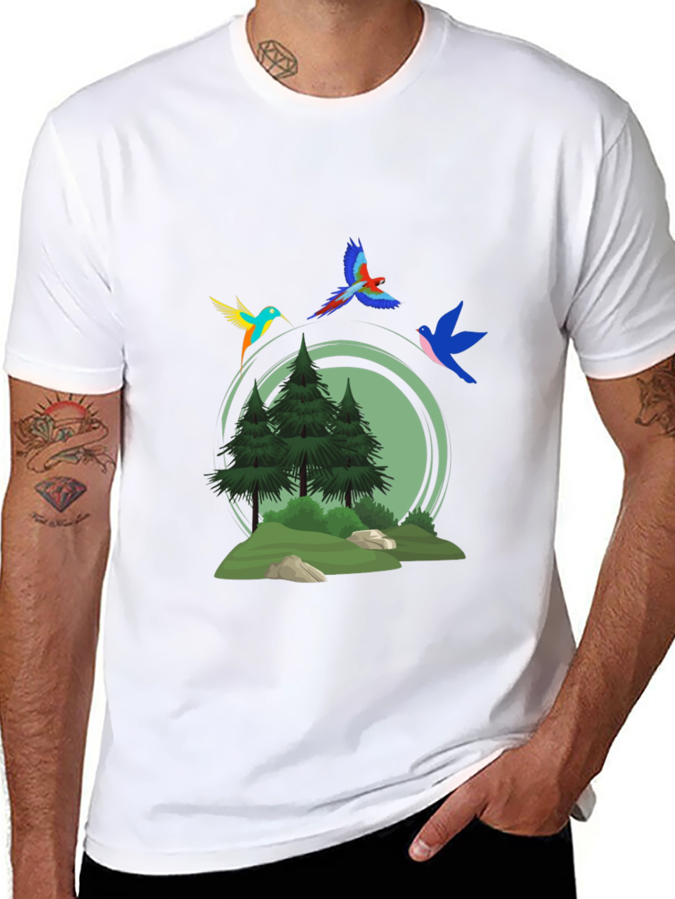 Nature Birds Graphic T-Shirt