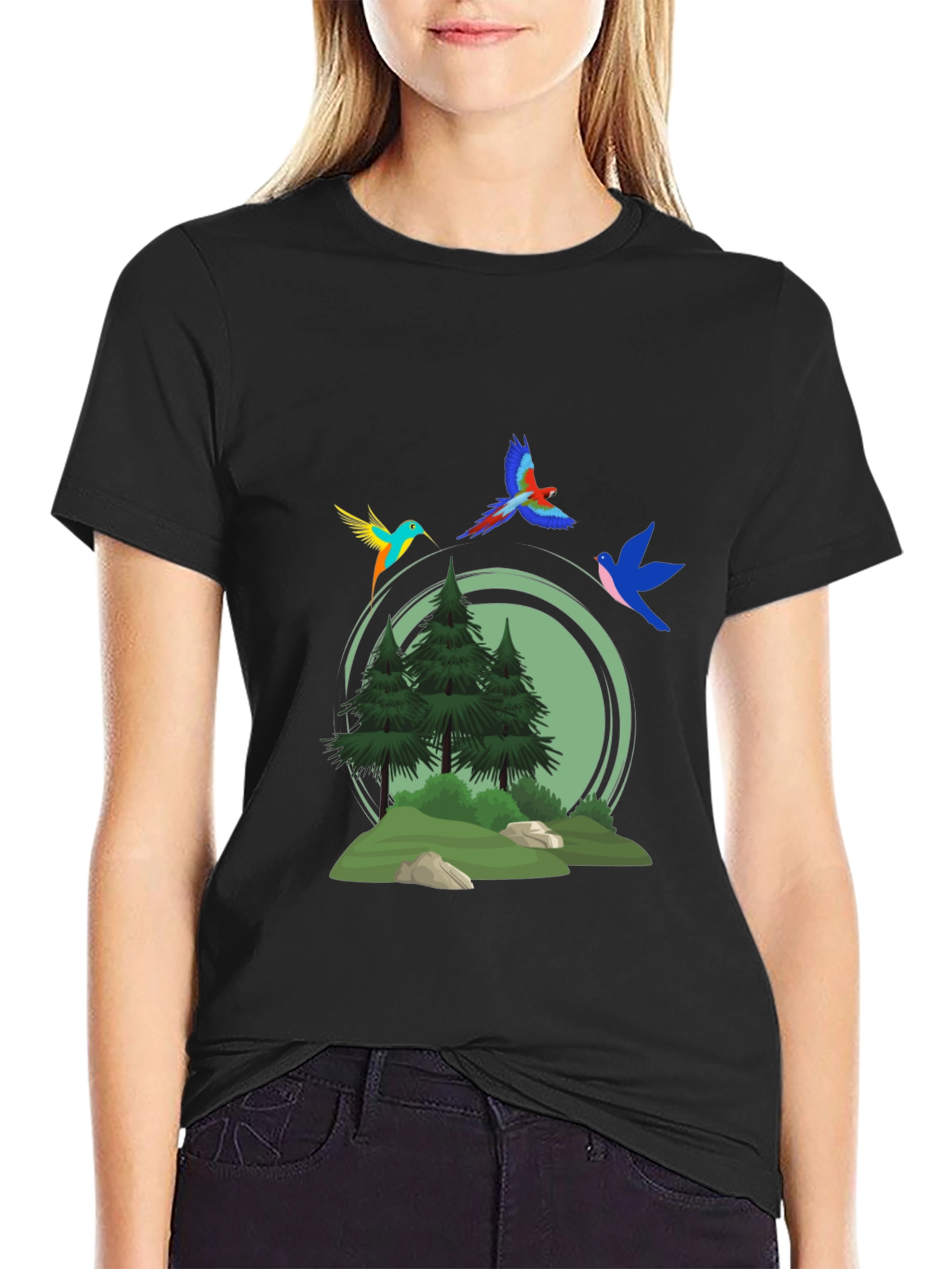 Nature Birds Graphic T-Shirt