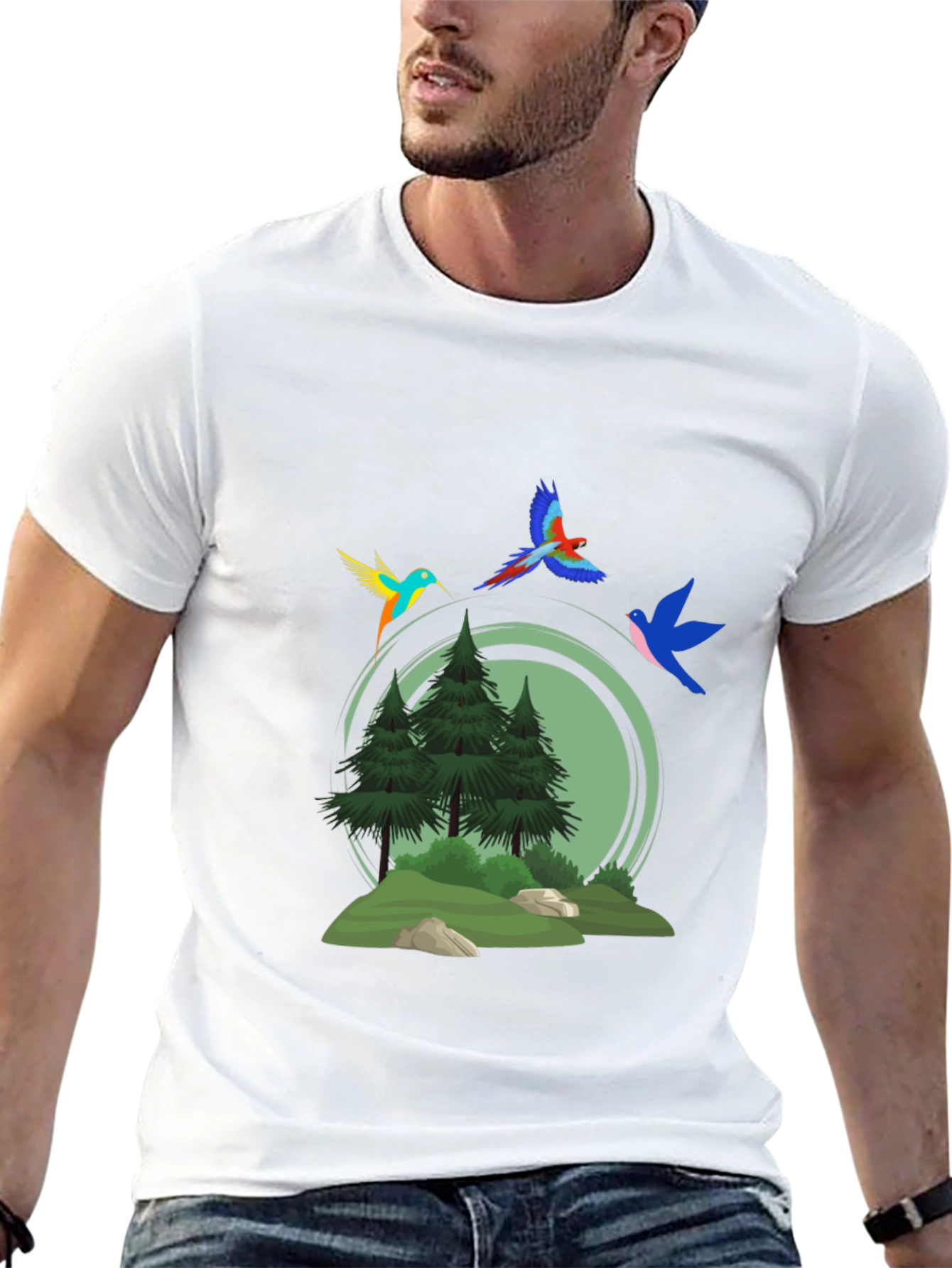 Nature Birds Graphic T-Shirt
