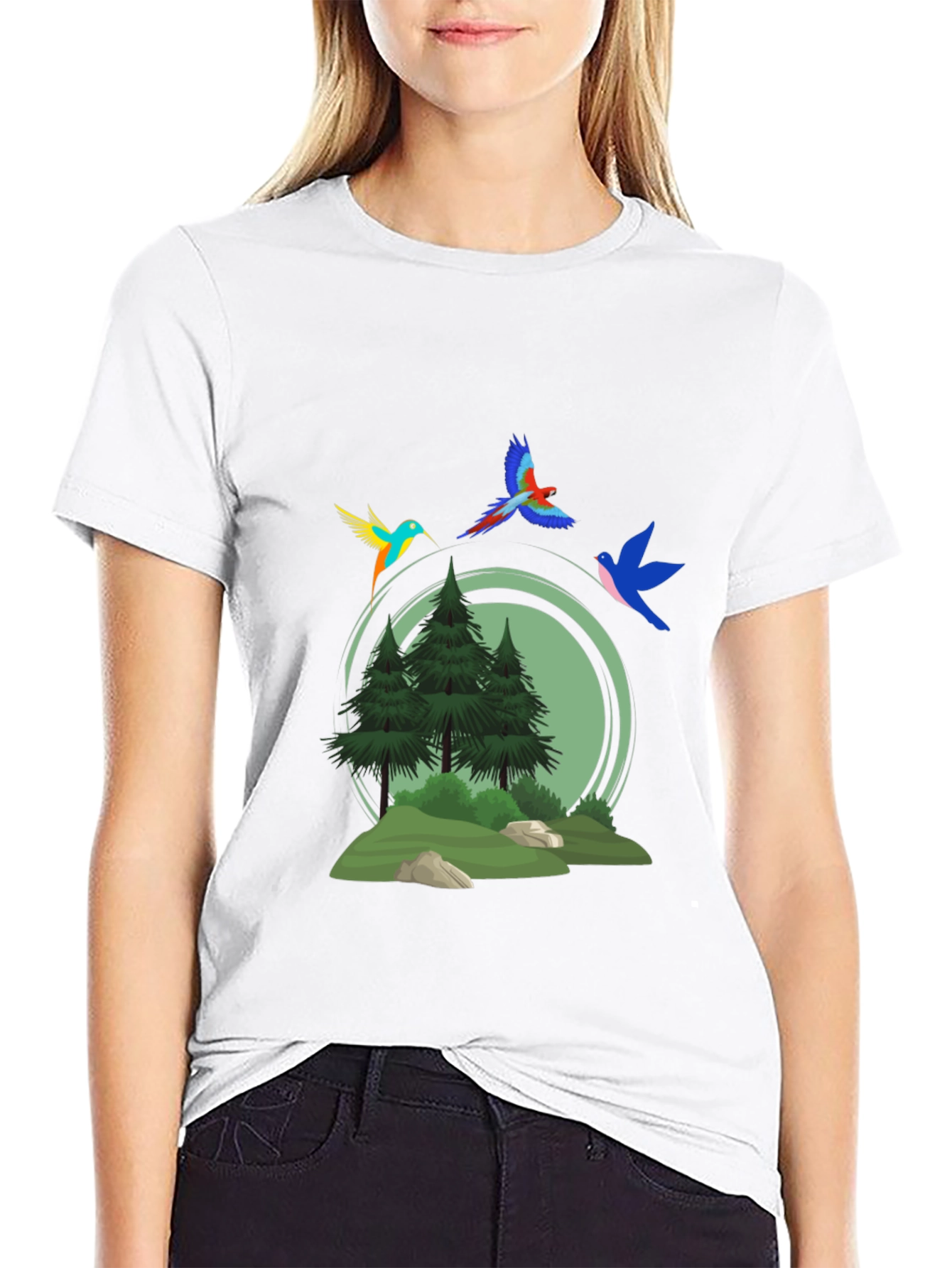 Nature Birds Graphic T-Shirt