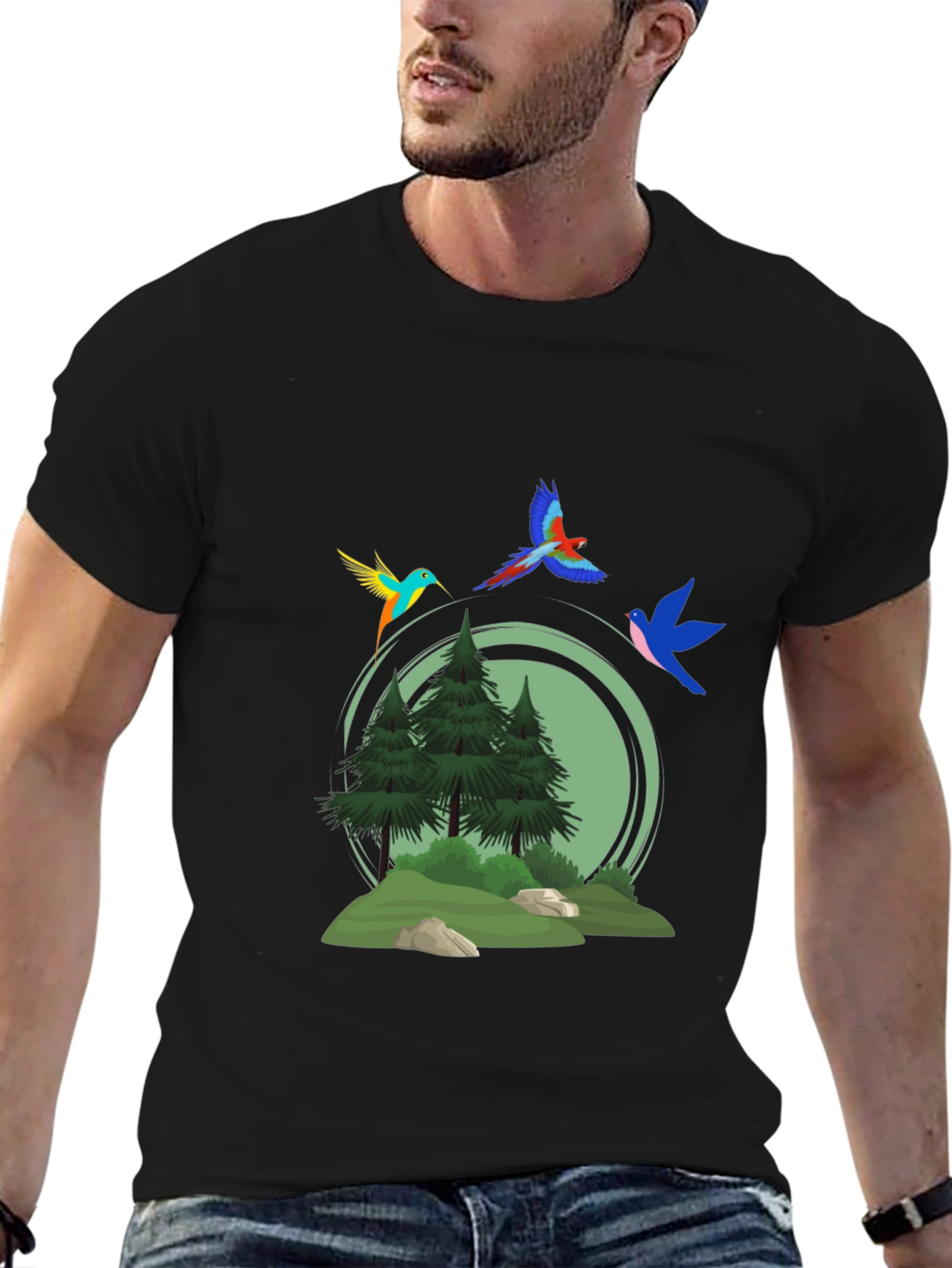 Nature Birds Graphic T-Shirt