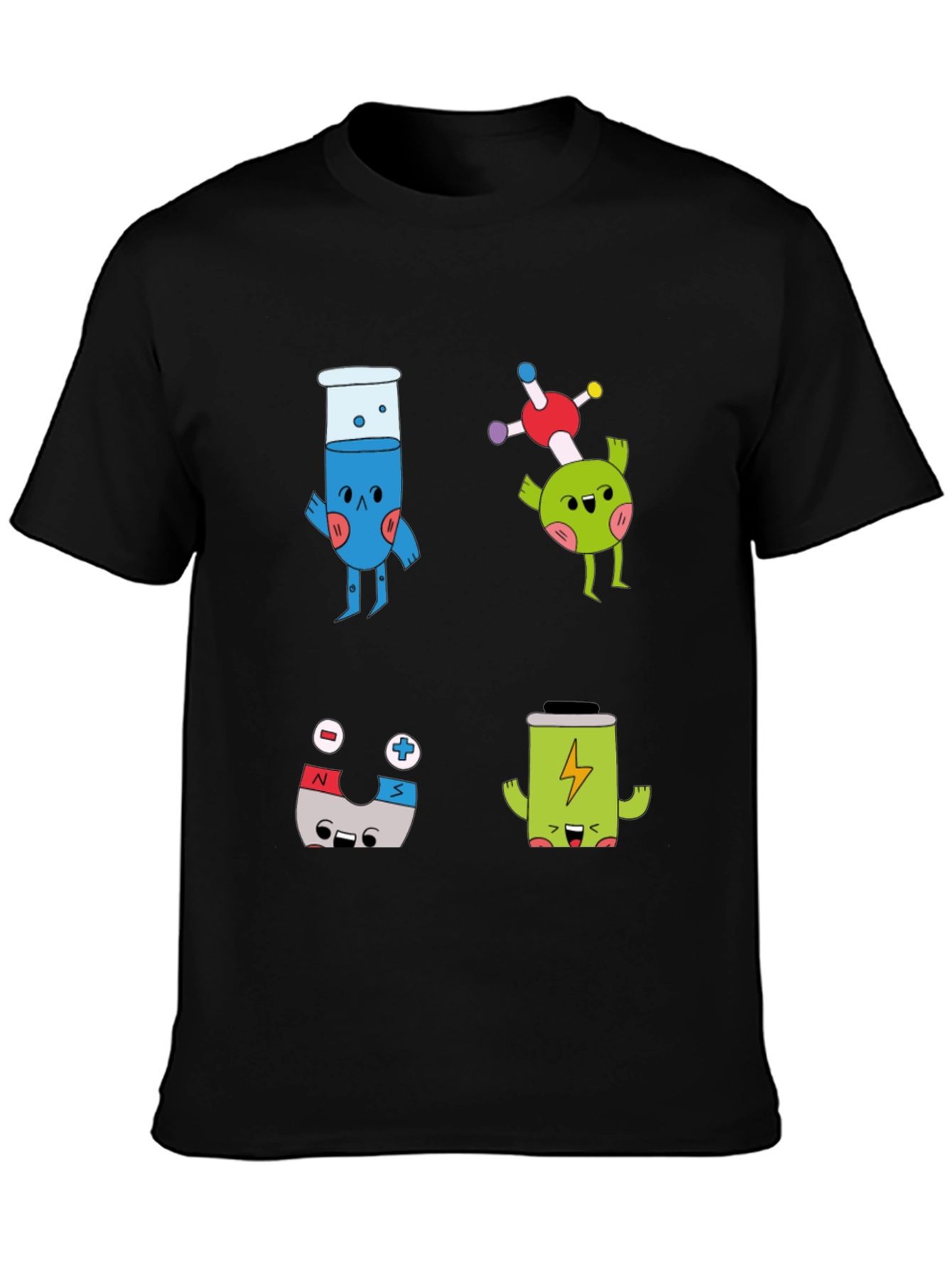 Science Cartoon Print T-Shirt