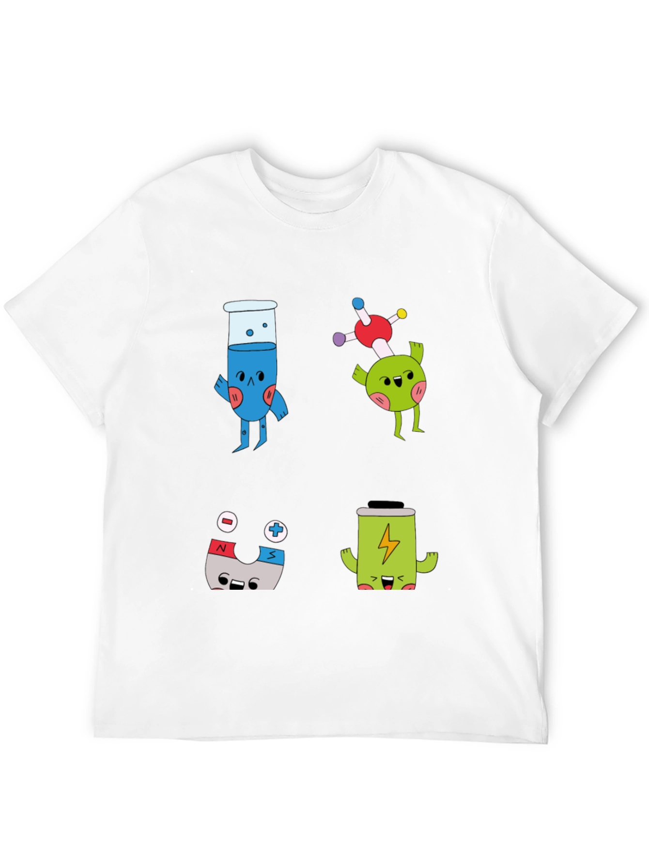 Science Cartoon Print T-Shirt