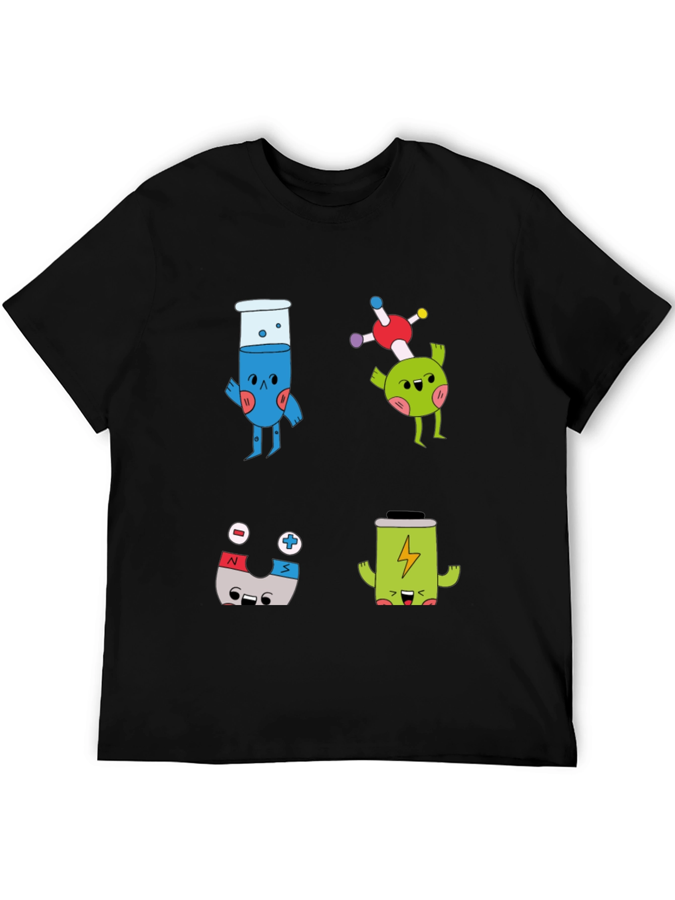 Science Cartoon Print T-Shirt