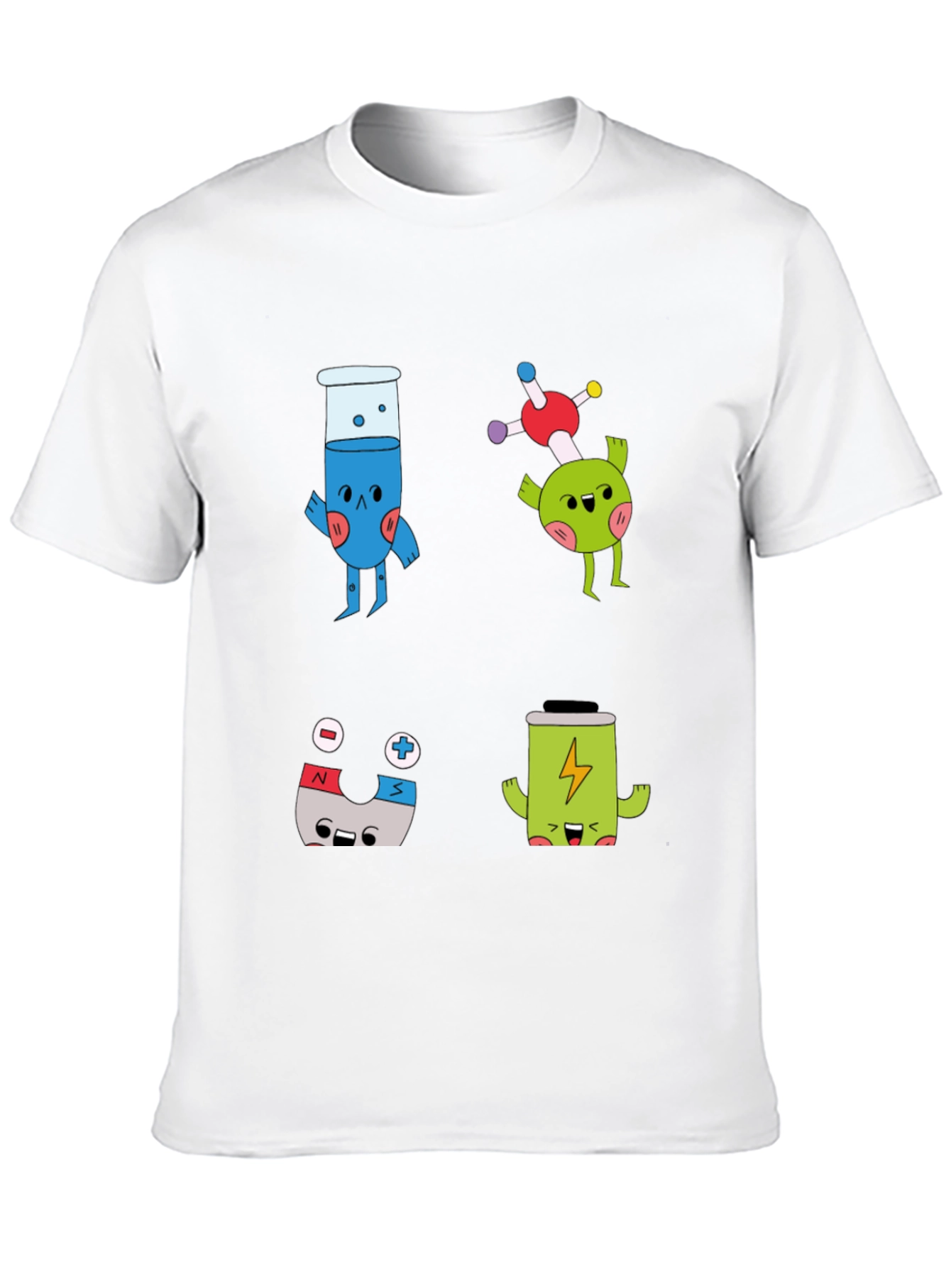 Science Cartoon Print T-Shirt