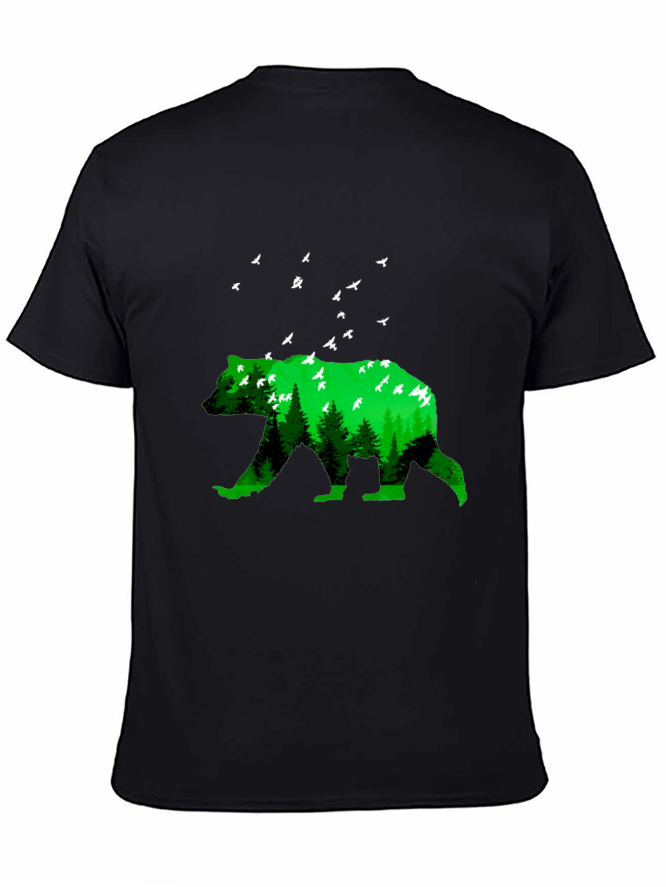 Nature Bear Graphic T-Shirt - Black