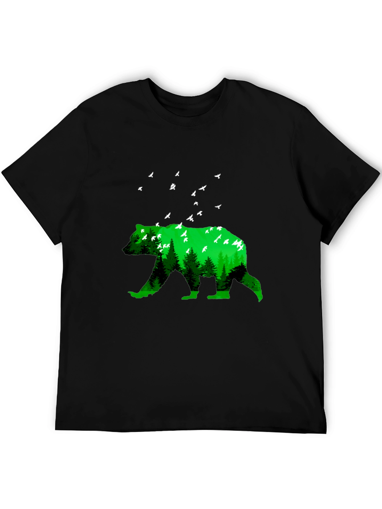 Nature Bear Graphic T-Shirt - Black