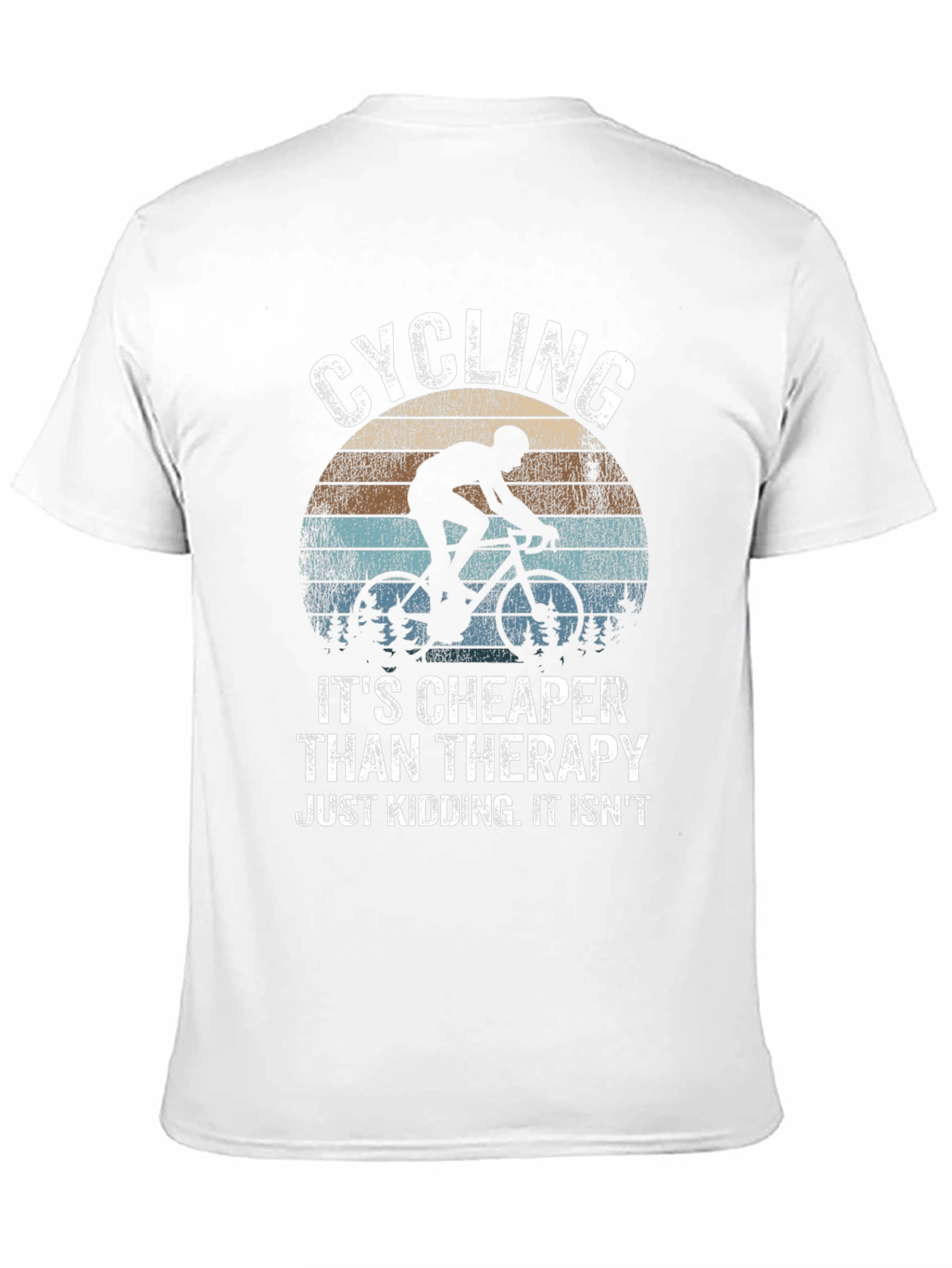 Cycling Cheaper Than Therapy Black Graphic T-Shirt
