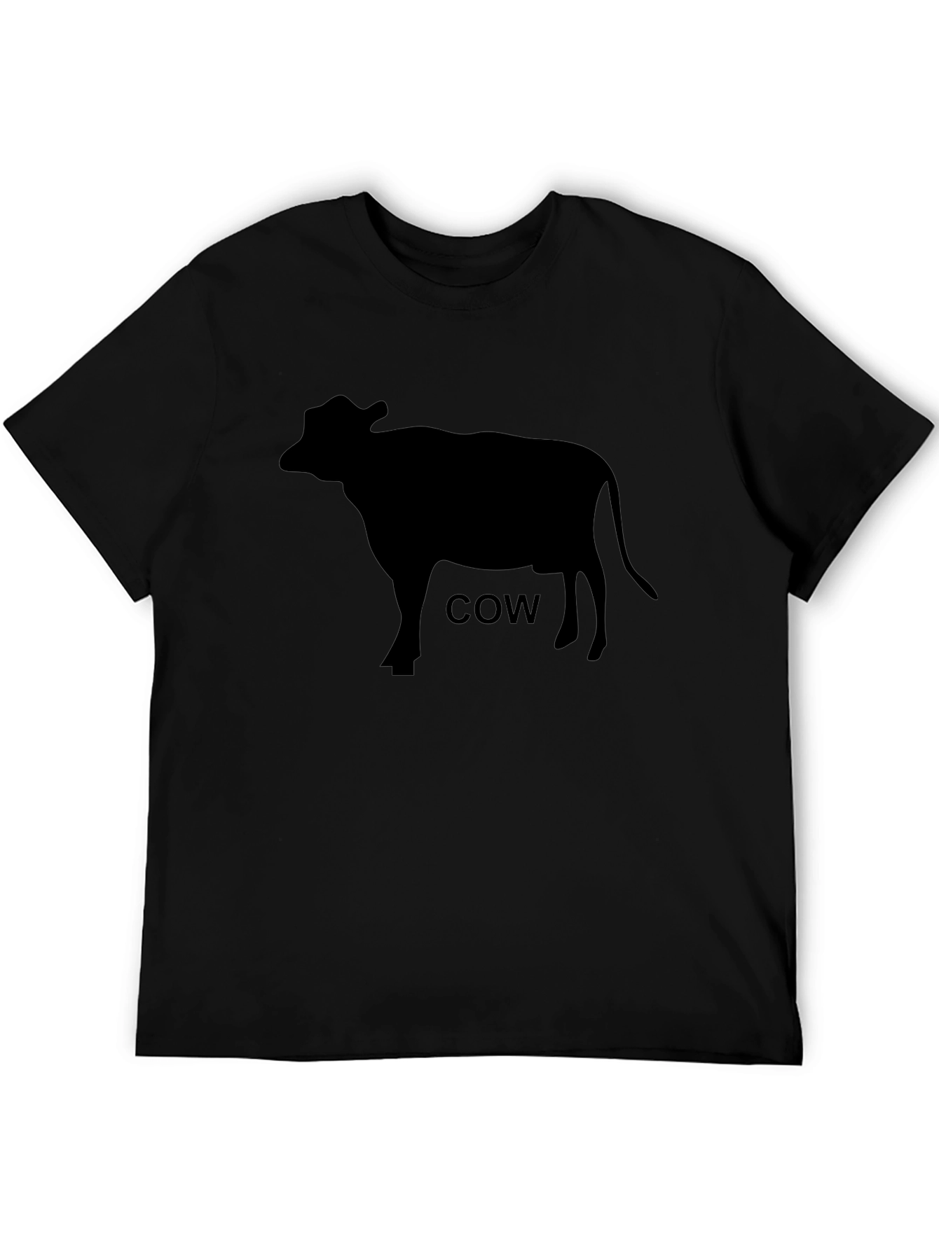 Cow Silhouette Graphic Tee - Unisex Black T-Shirt