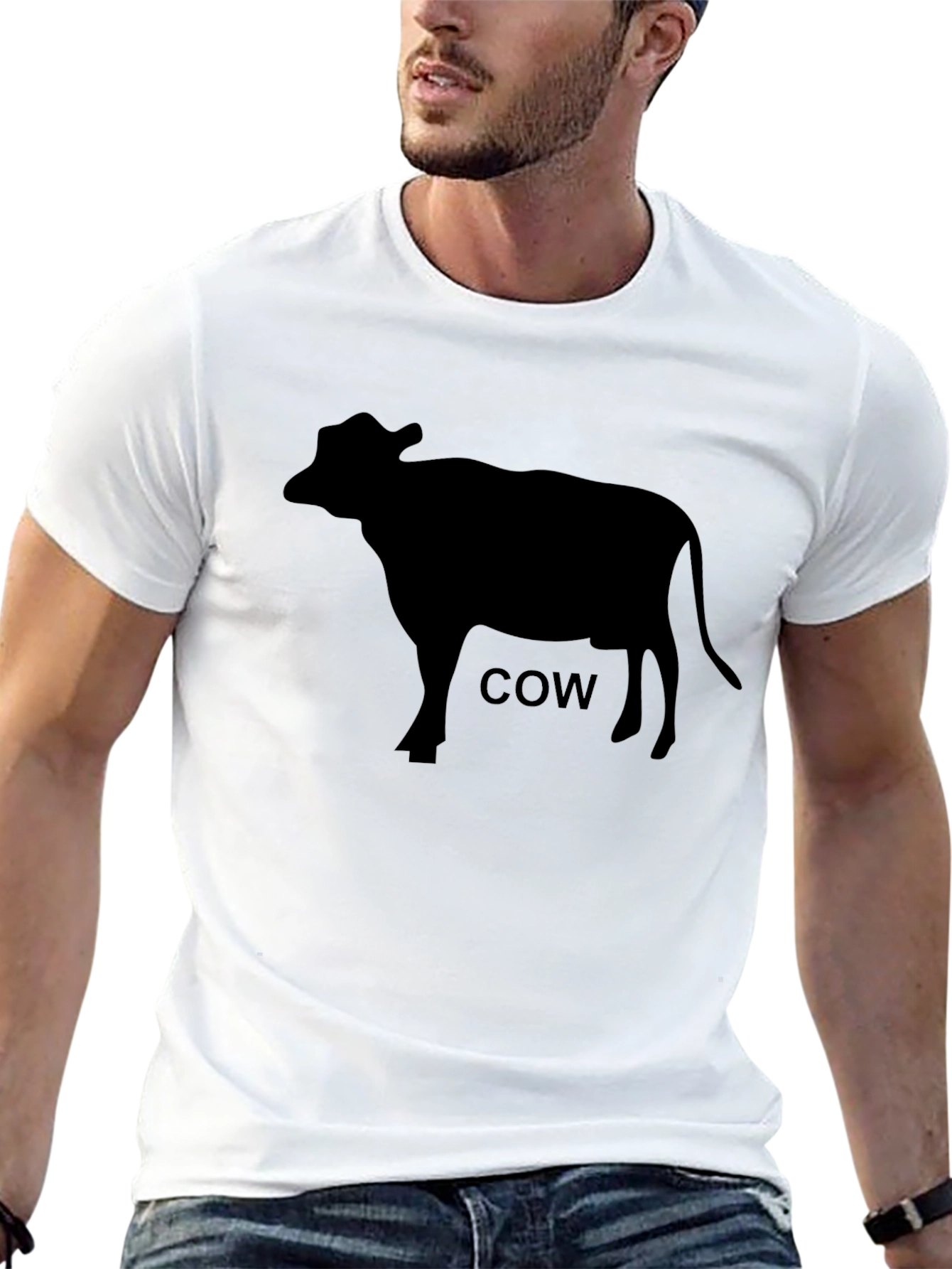 Cow Silhouette Graphic Tee - Unisex Black T-Shirt