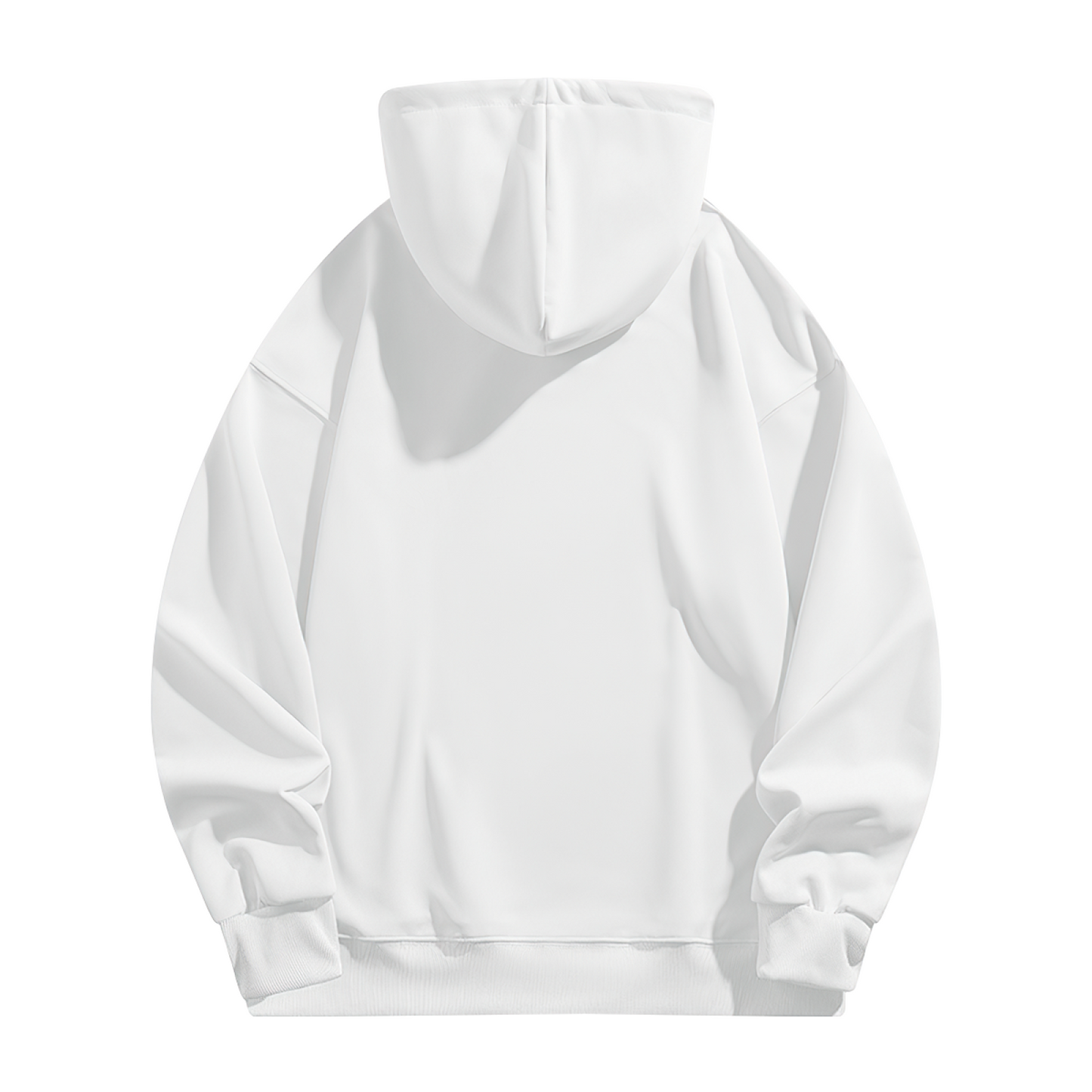 Minimalist Abstract Line Oval White Hoodie, Simple Comfort Minimalist Daily Hoodie