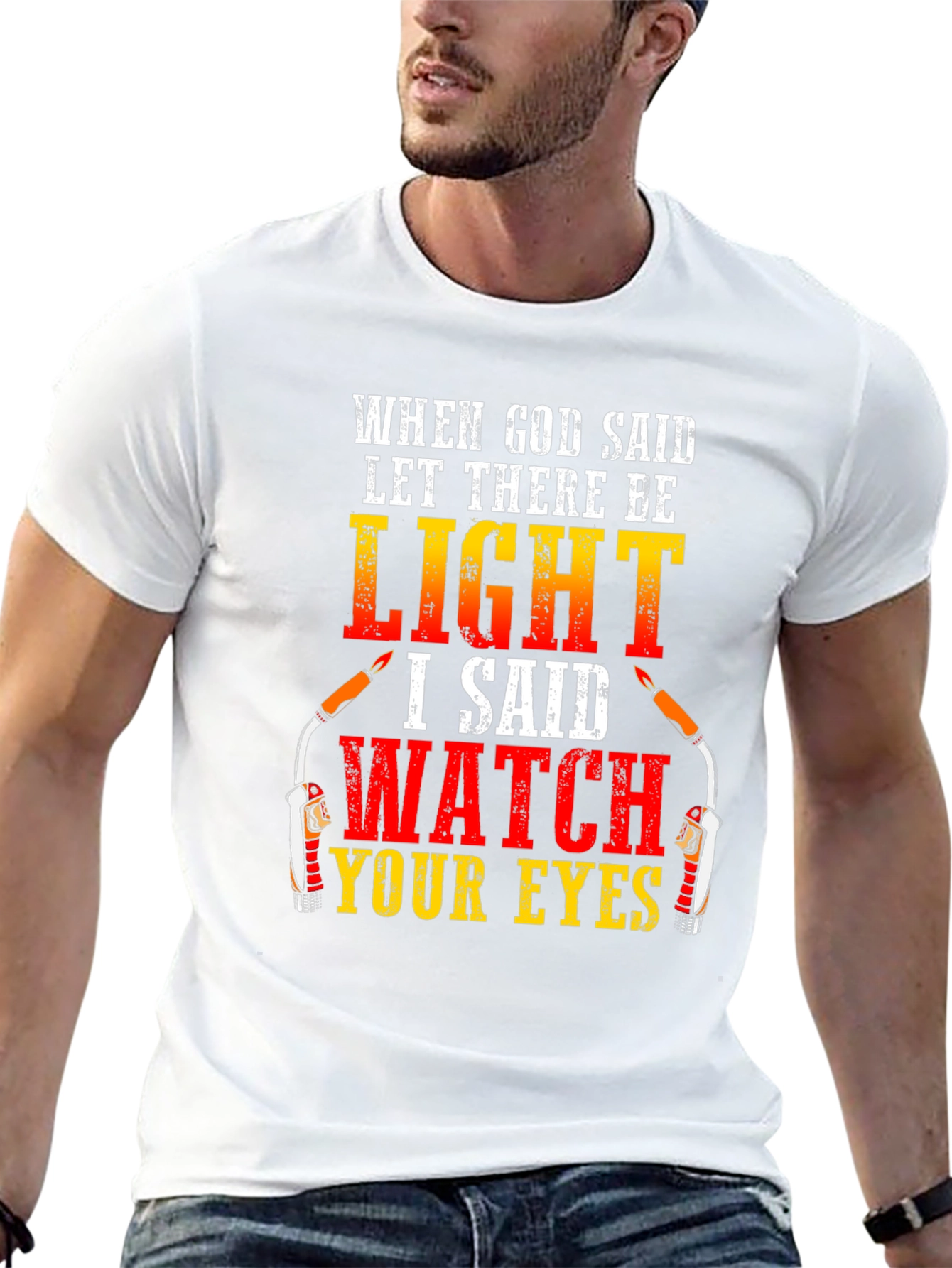 Welding Humor T-Shirt: Watch Your Eyes Funny Tee