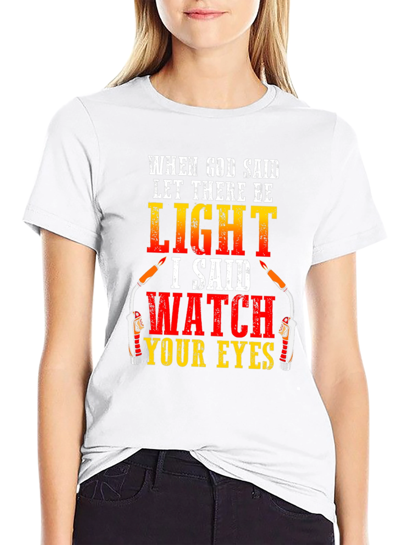 Welding Humor T-Shirt: Watch Your Eyes Funny Tee