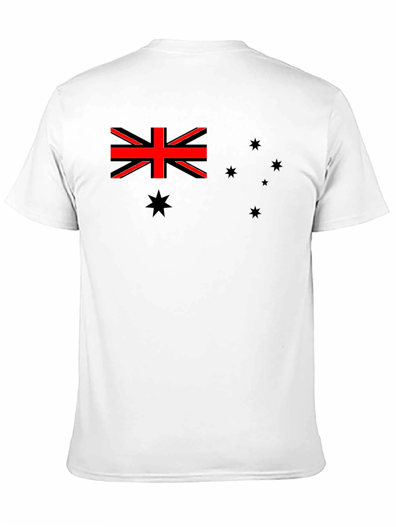 Australian Flag Graphic Print Mens Black T-Shirt
