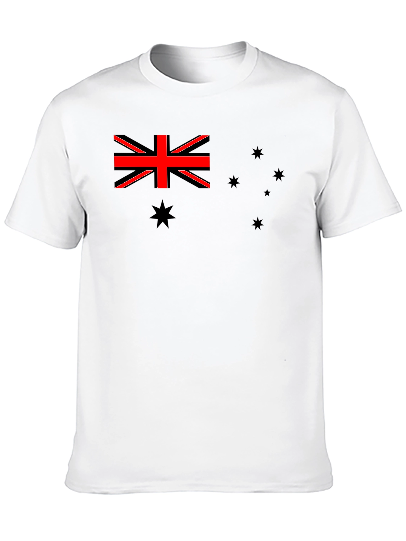 Australian Flag Graphic Print Mens Black T-Shirt
