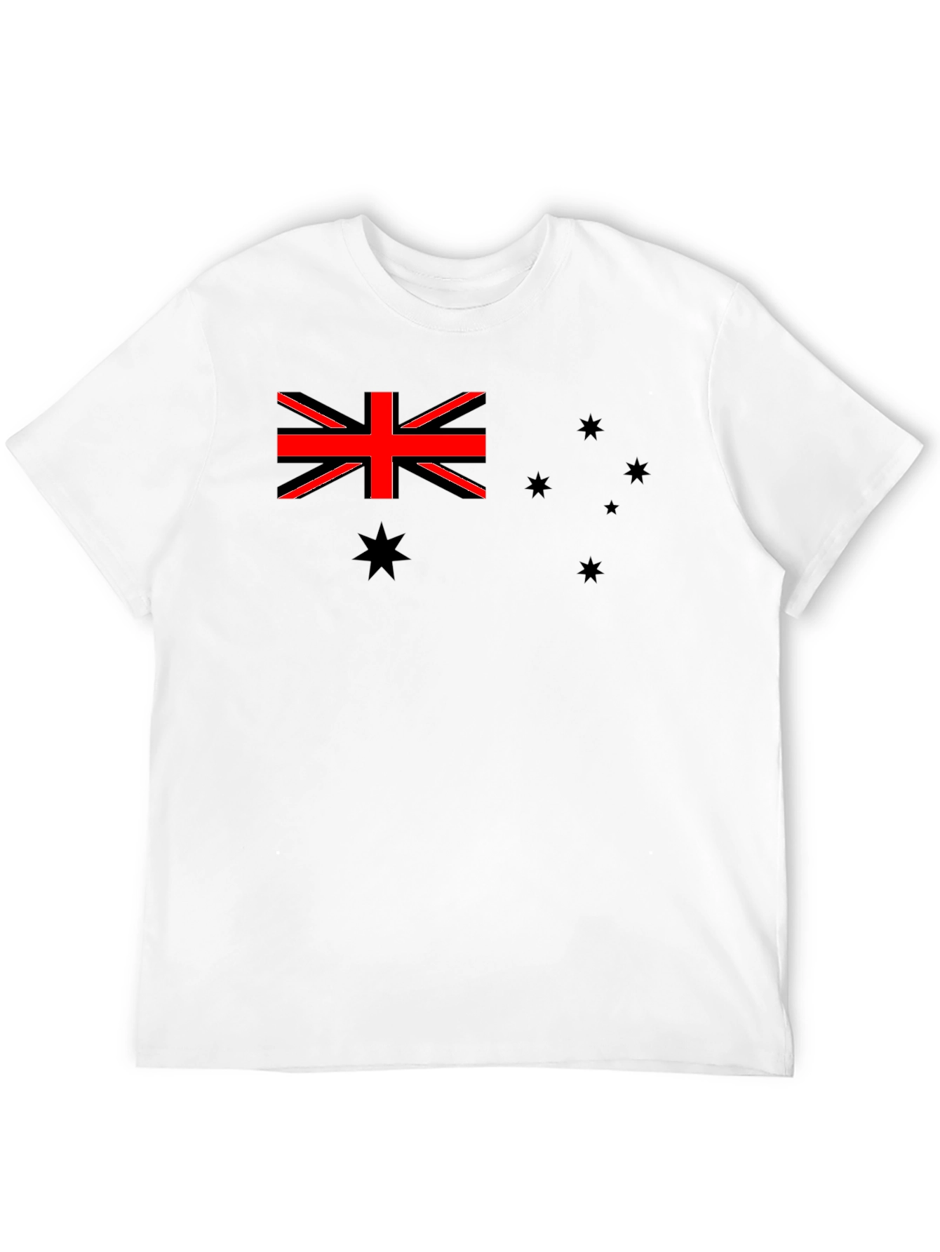 Australian Flag Graphic Print Mens Black T-Shirt