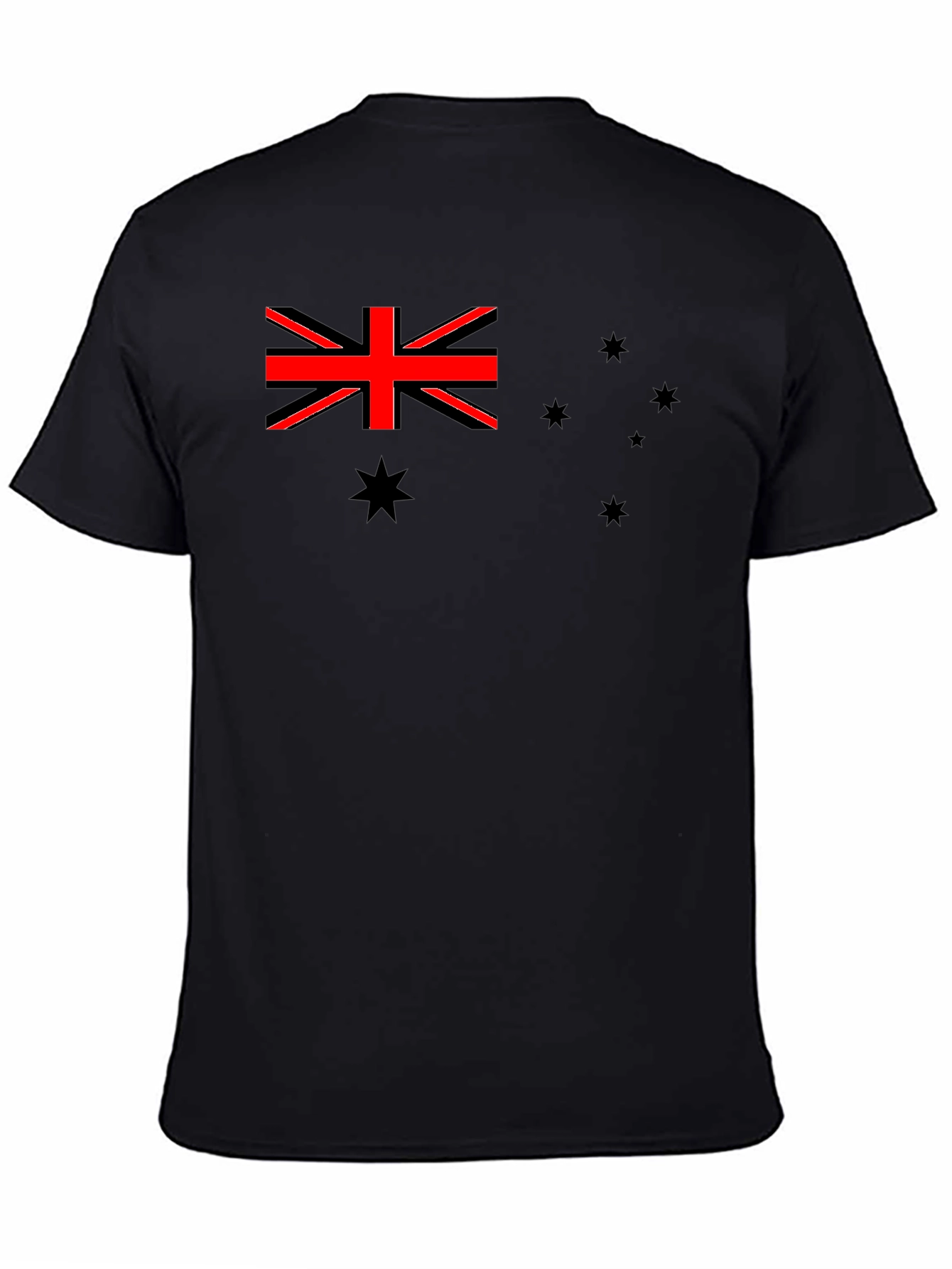 Australian Flag Graphic Print Mens Black T-Shirt
