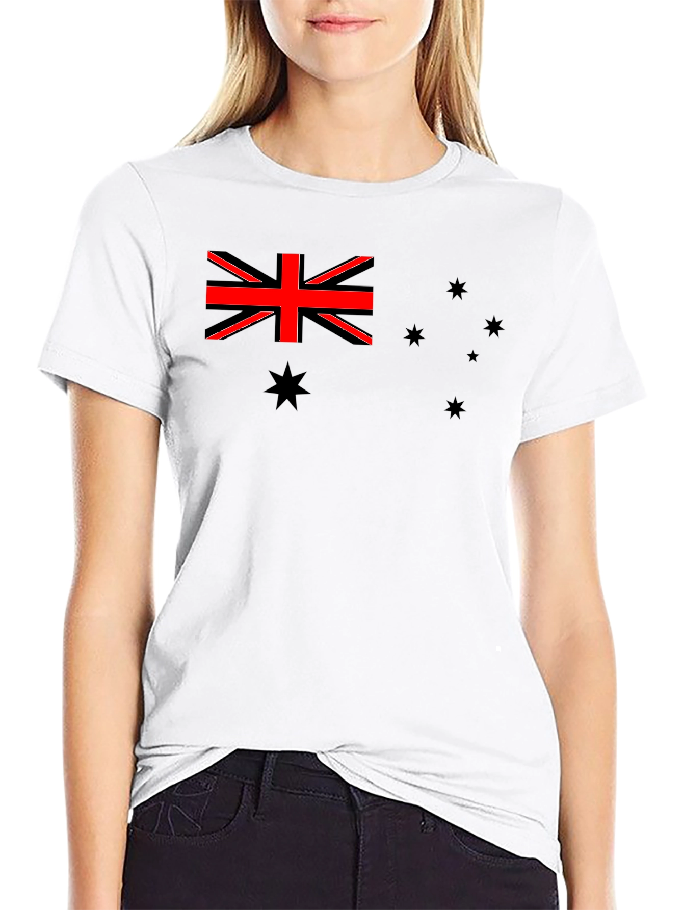 Australian Flag Graphic Print Mens Black T-Shirt