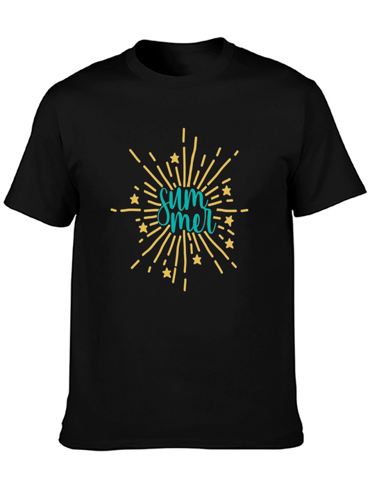 Summer Graphic Print Black T-Shirt