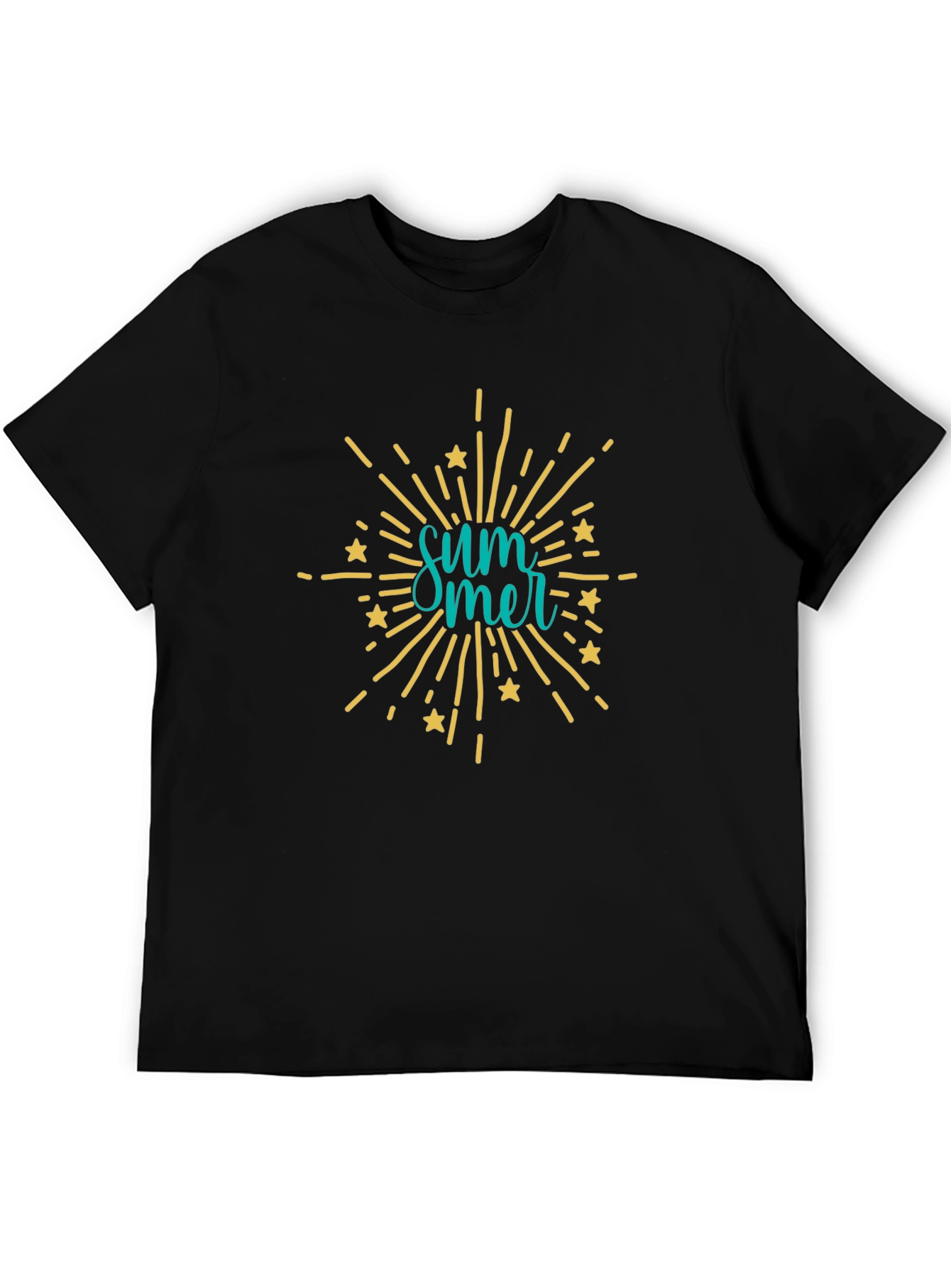 Summer Graphic Print Black T-Shirt