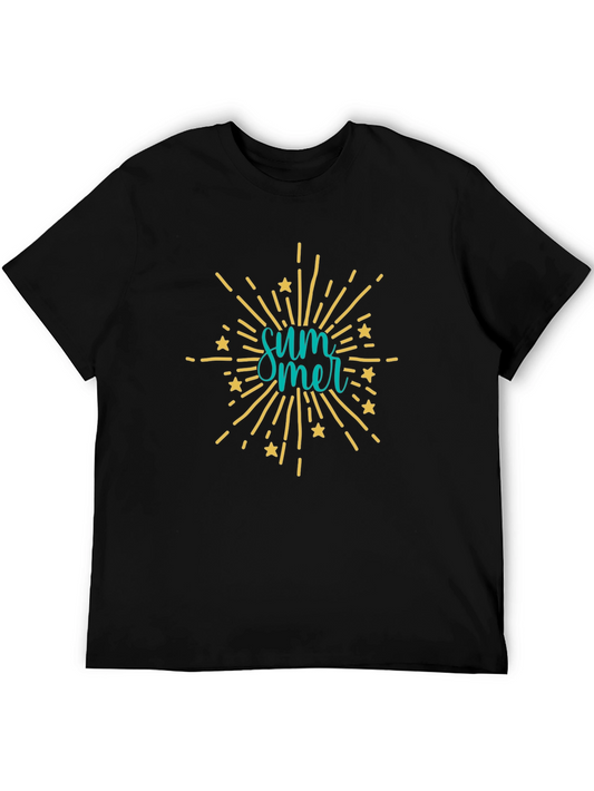 Summer Graphic Print Black T-Shirt