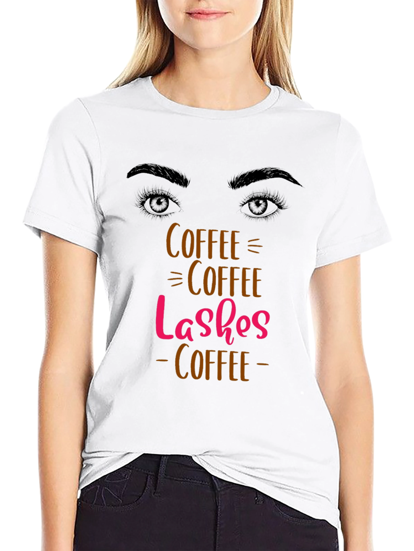 Coffee Lashes T-Shirt - Stylish Graphic Tee