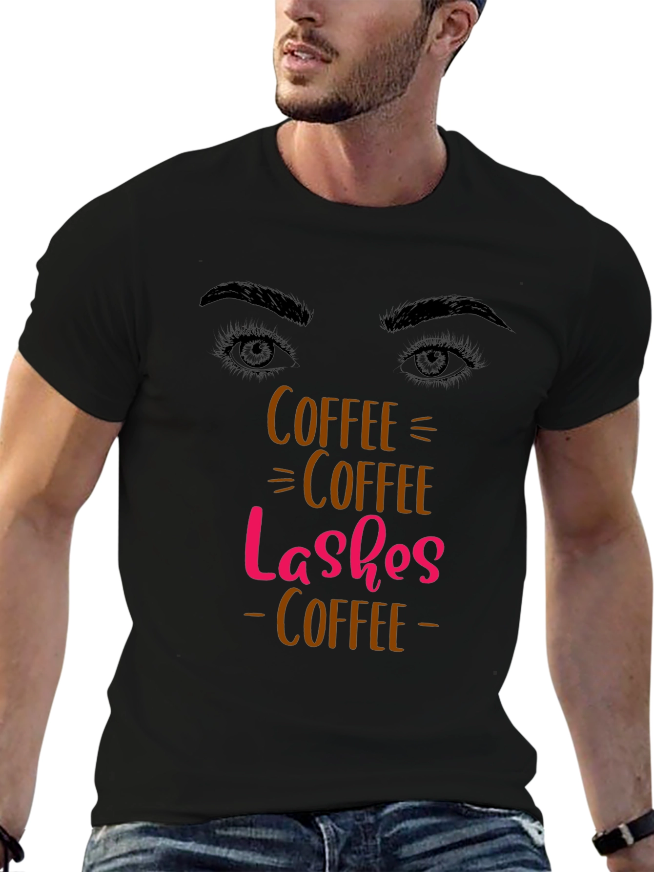 Coffee Lashes T-Shirt - Stylish Graphic Tee