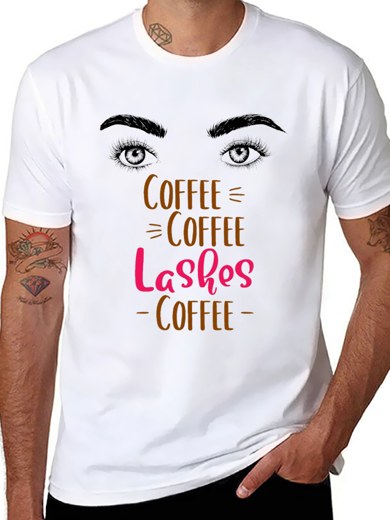 Coffee Lashes T-Shirt - Stylish Graphic Tee