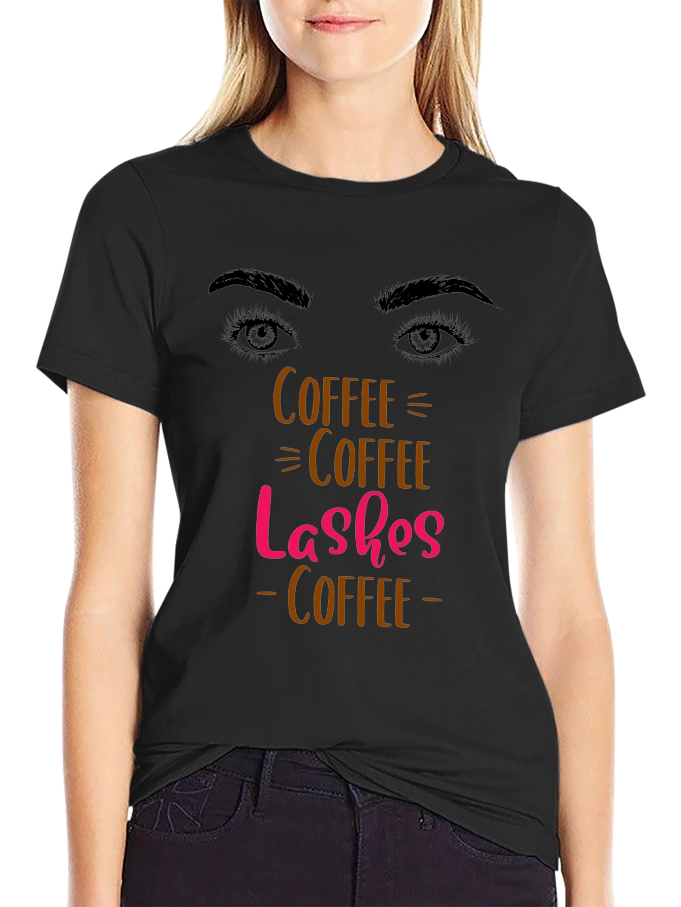 Coffee Lashes T-Shirt - Stylish Graphic Tee