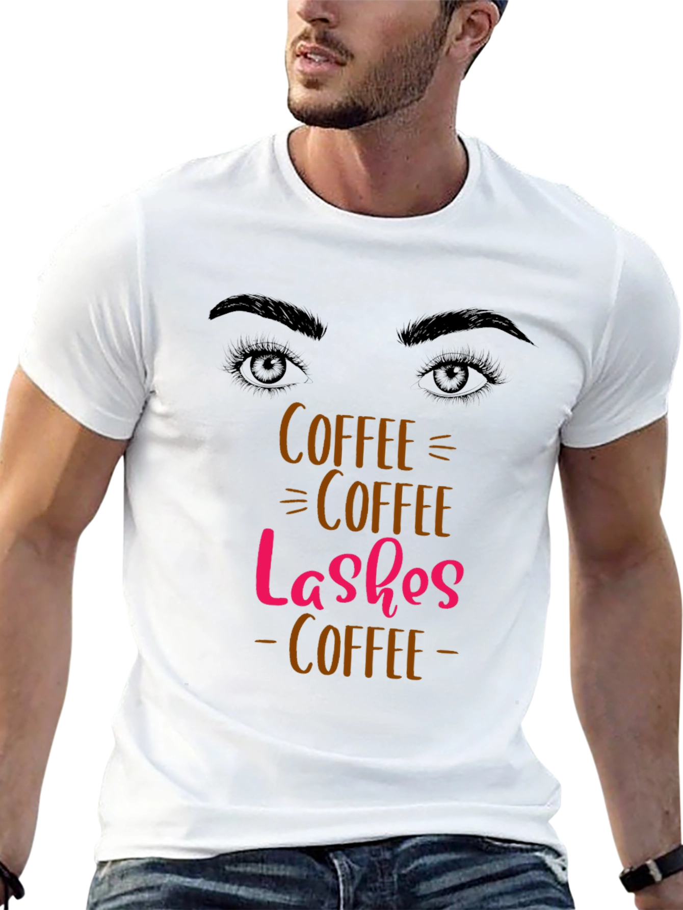 Coffee Lashes T-Shirt - Stylish Graphic Tee