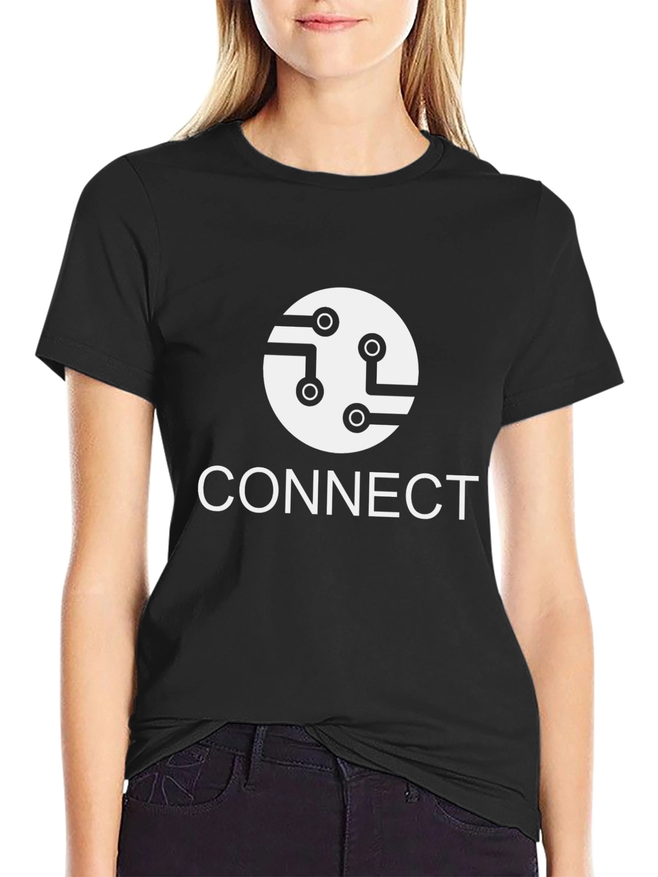 Connect Circuit Board Graphic Black T-Shirt