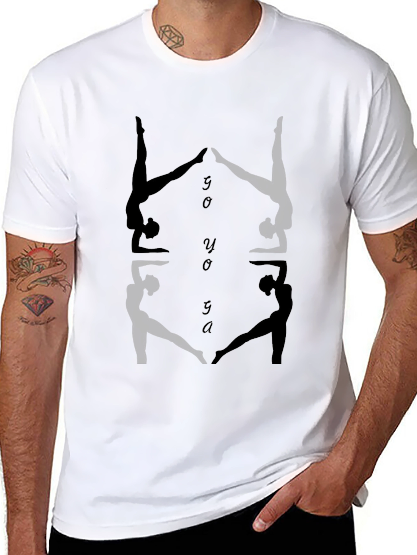 Yoga Silhouette Graphic Black T-Shirt