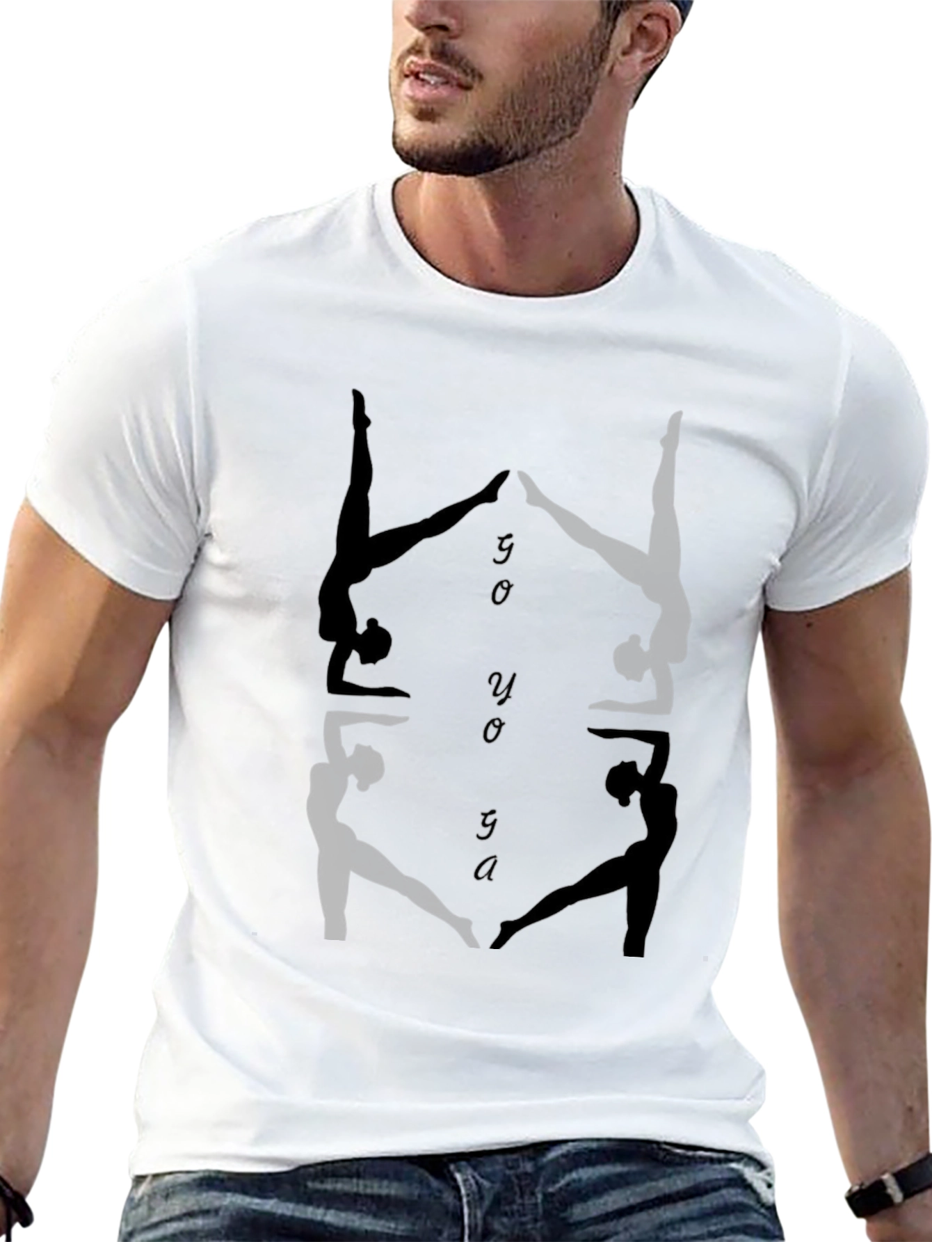 Yoga Silhouette Graphic Black T-Shirt
