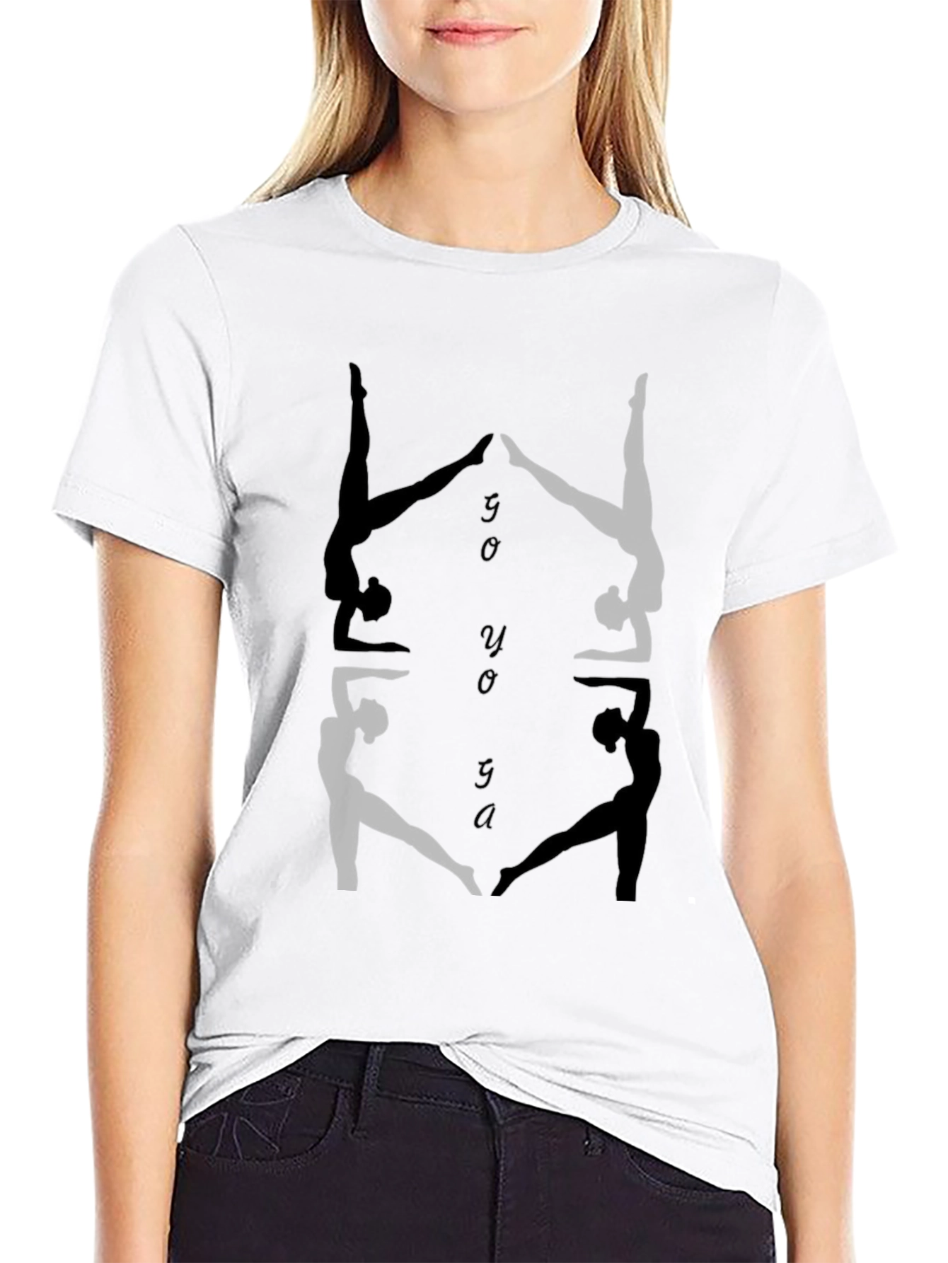 Yoga Silhouette Graphic Black T-Shirt